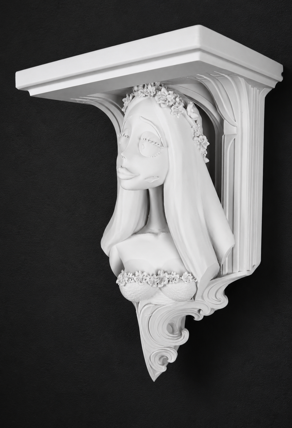 Horror Corpse Bride Emily 6x5 Top Floating Wall Shelf Collectible
