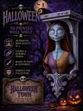 Horror Nightmare Before Christmas Sally Skellington 6x5 Top Wall Shelf Collectible