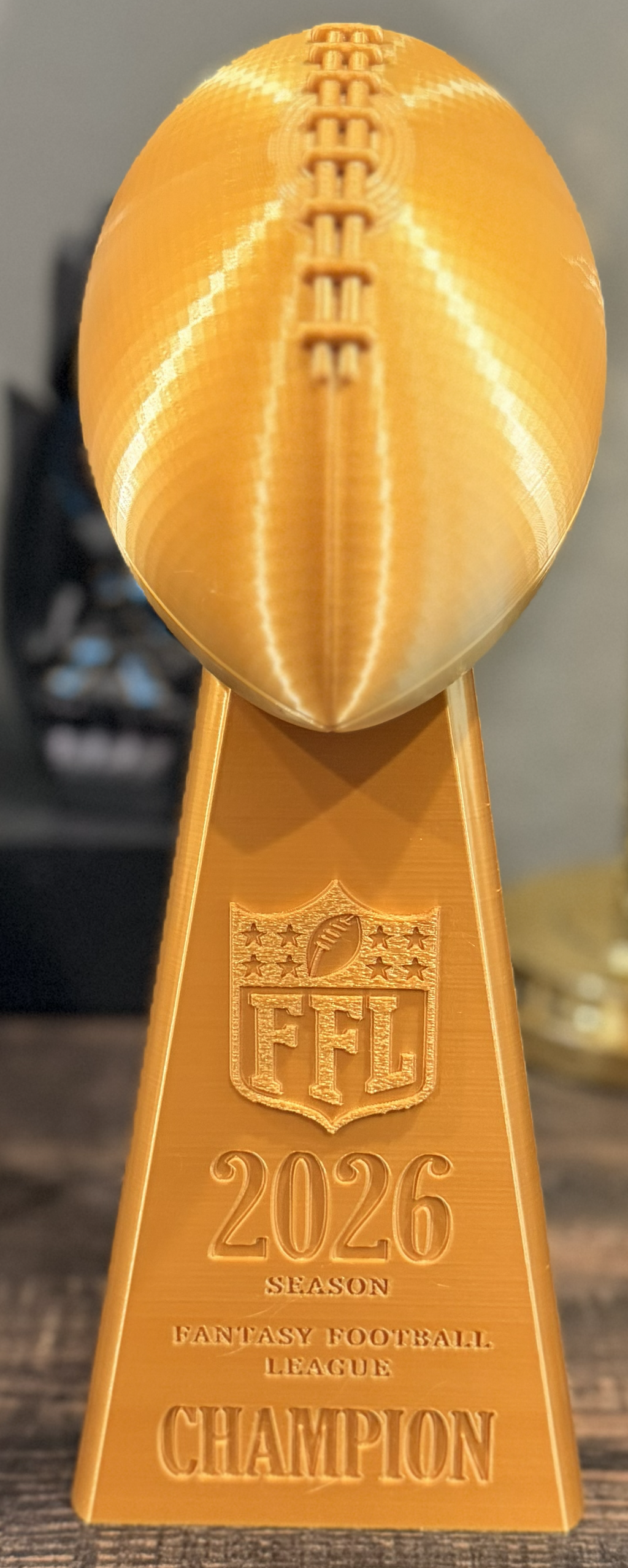 12-Inch Customizable Fantasy Football Championship Trophy – Silver or Gold