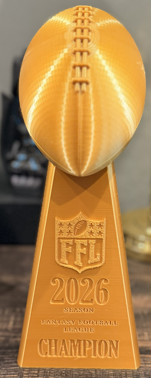 12-Inch Customizable Fantasy Football Championship Trophy – Silver or Gold