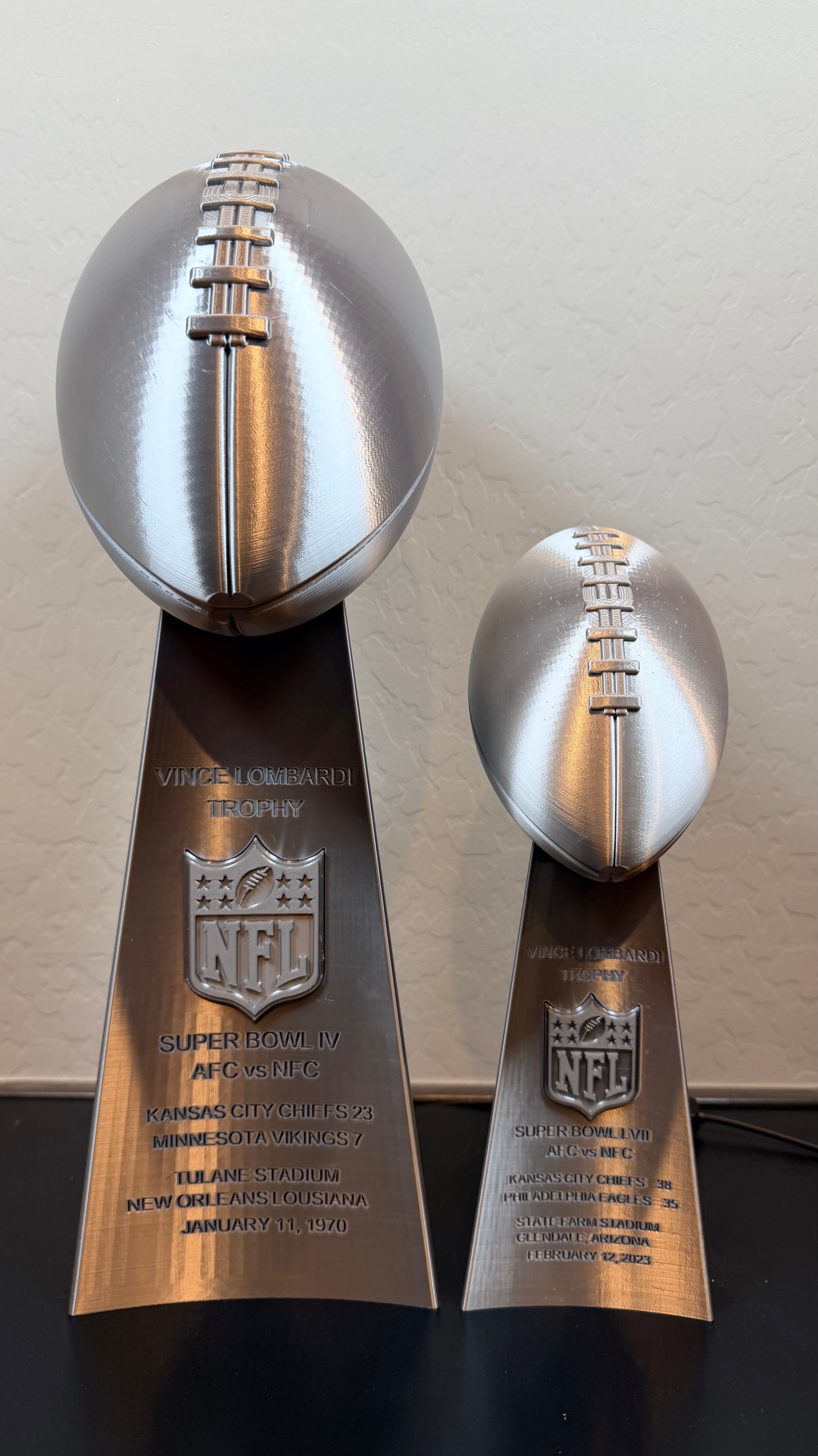 19 inch - Fully Customized Superbowl Vince Lombardi Trophy Like - ANY SB Game, Team, Year ** FREE SHIPPING **