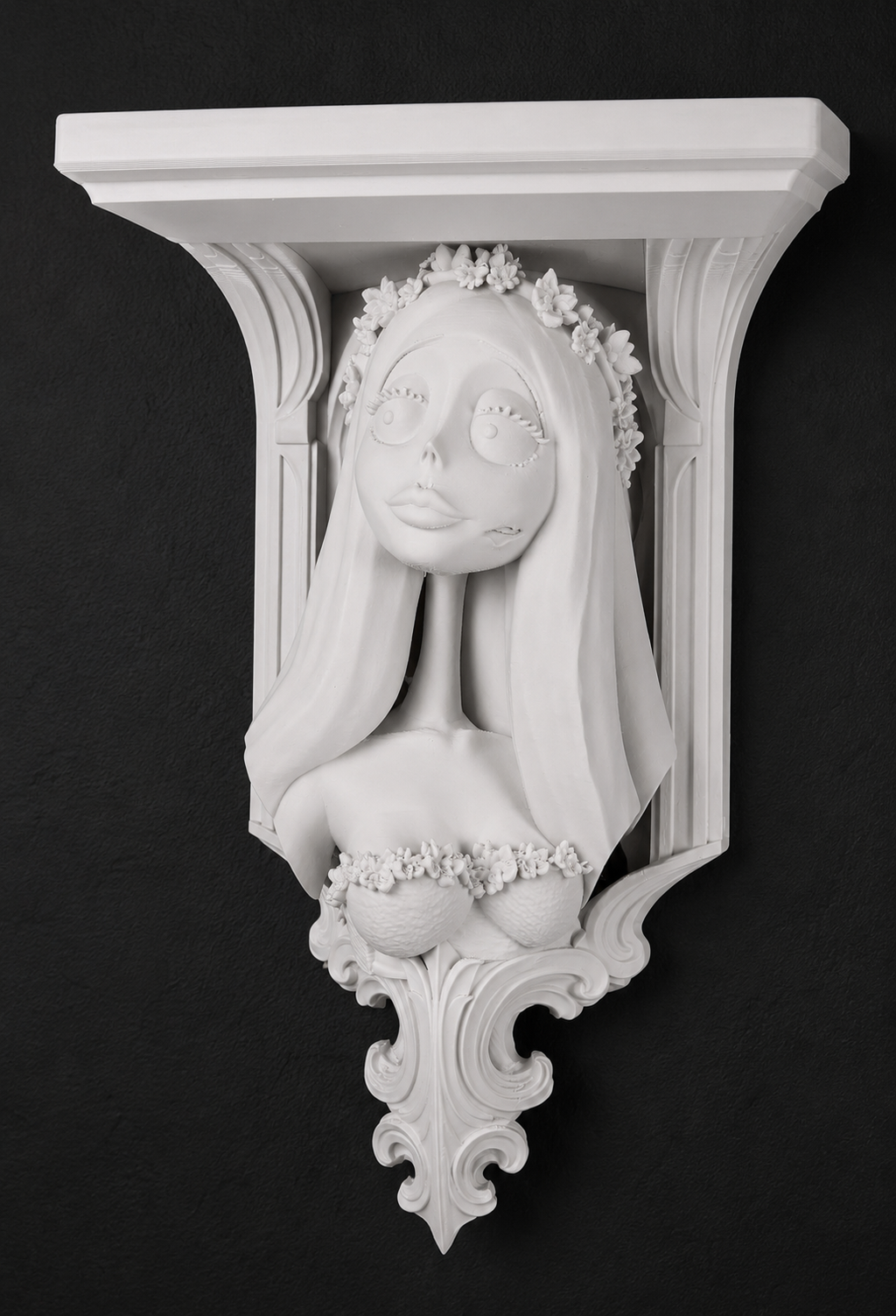 Horror Corpse Bride Emily 6x5 Top Floating Wall Shelf Collectible
