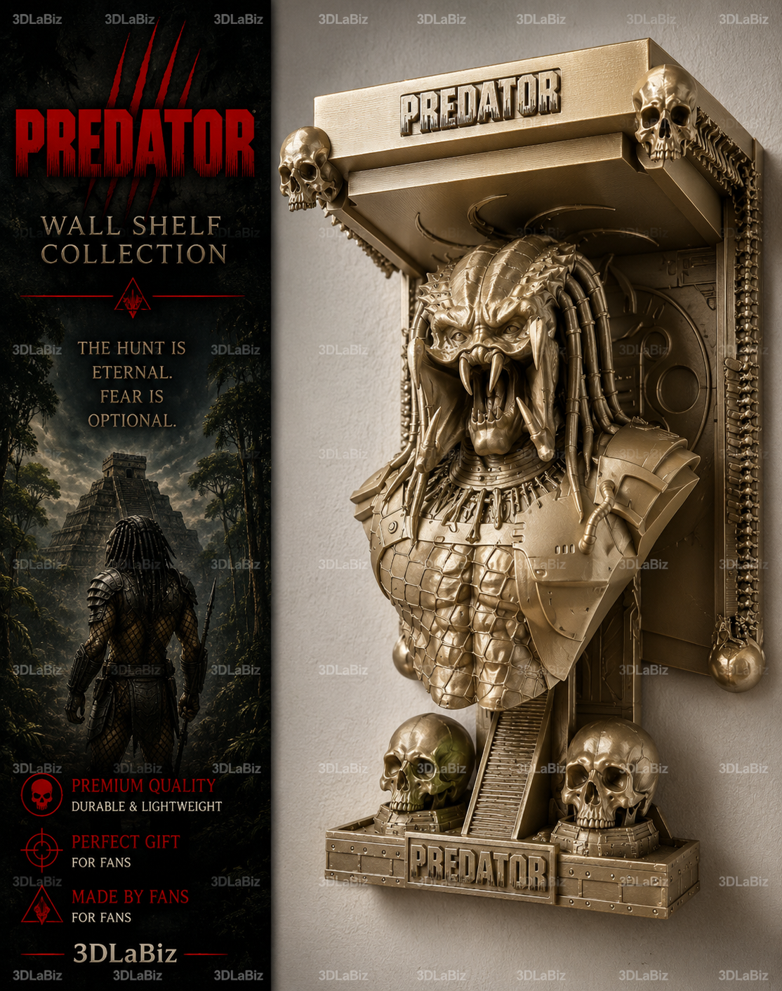 Alien vs Predator - AVP - Predator Like Floating Wall Shelf Decor Collectible