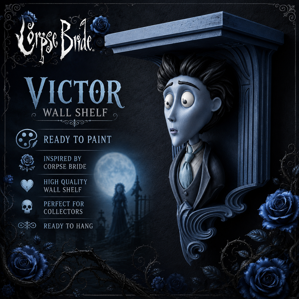 Horror Corpse Bride Victor 6x5 Top Floating Wall Shelf Collectible
