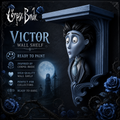 Horror Corpse Bride Victor 6x5 Top Floating Wall Shelf Collectible