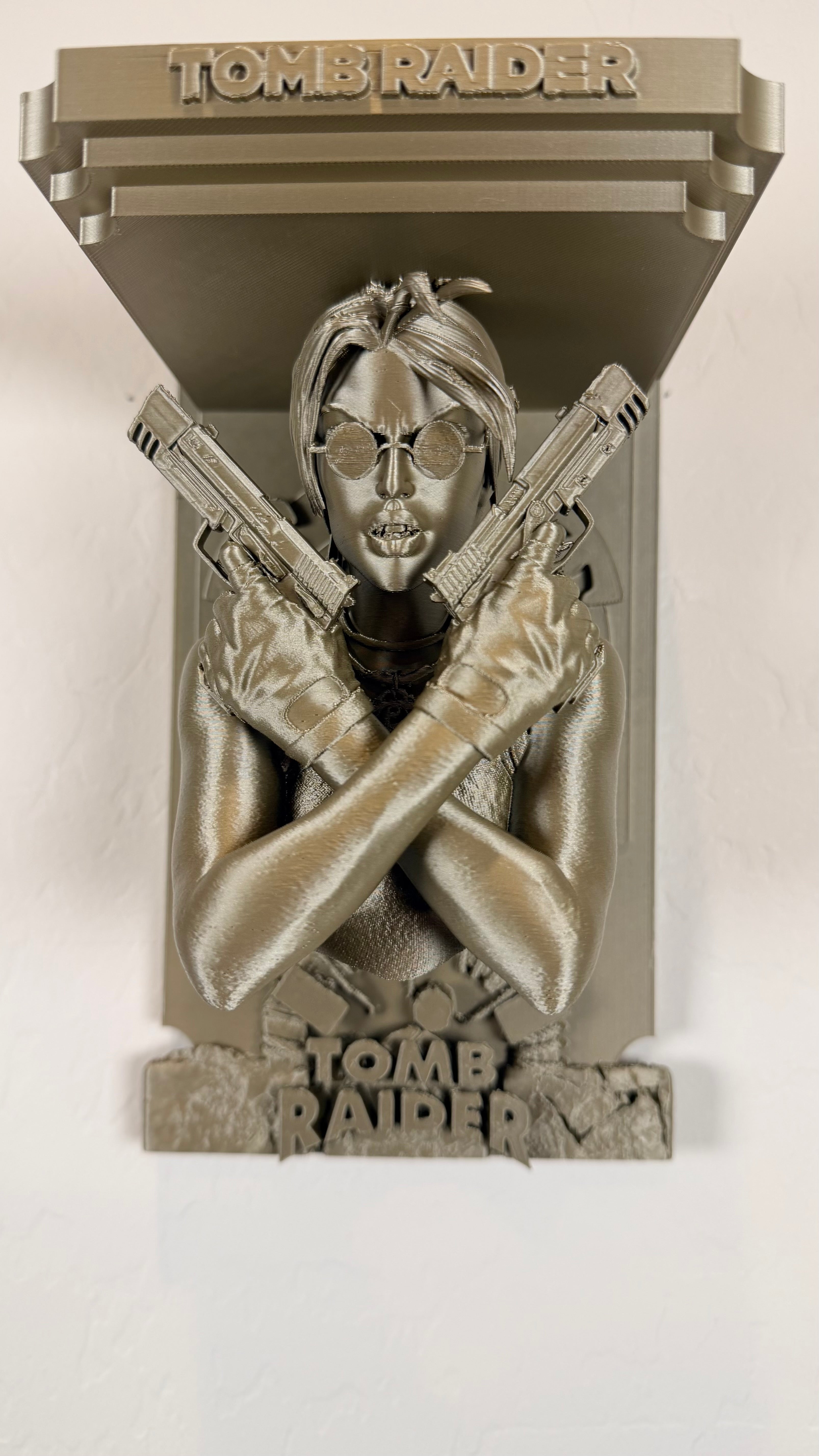 Tomb Raider Lara Croft Like – 3D Printed 5x5 Top Floating Wall Shelf