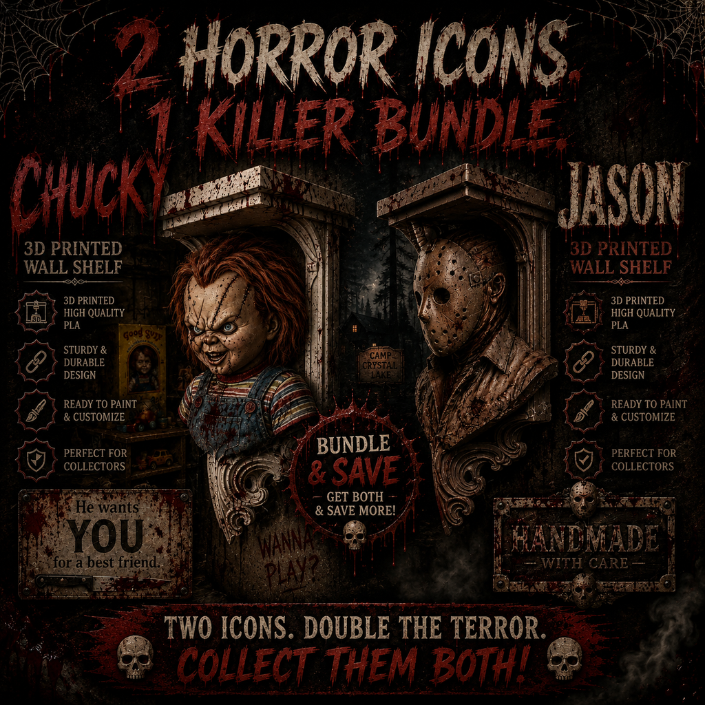 Horror Icons - ANY 2 Pack Bundle 6x5 Top Wall Shelf Collectible