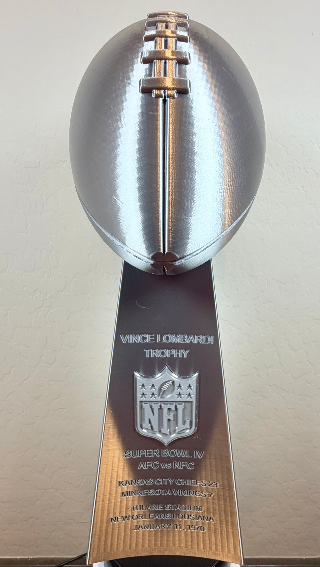 19 inch - Fully Customized Superbowl Vince Lombardi Trophy Like - ANY SB Game, Team, Year ** FREE SHIPPING **