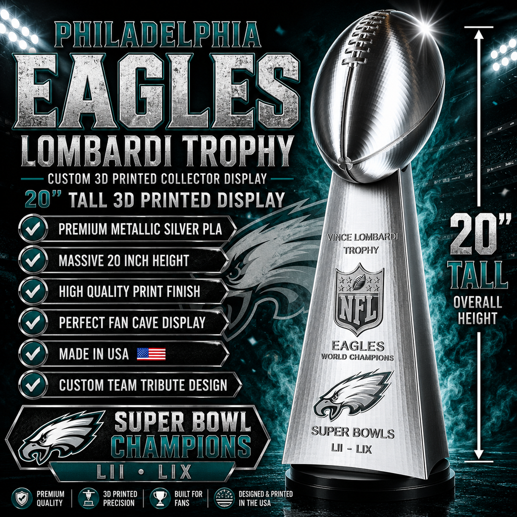 Custom 20 inch Lombardi Trophy Philadelphia Eagles - ALL Superbowls