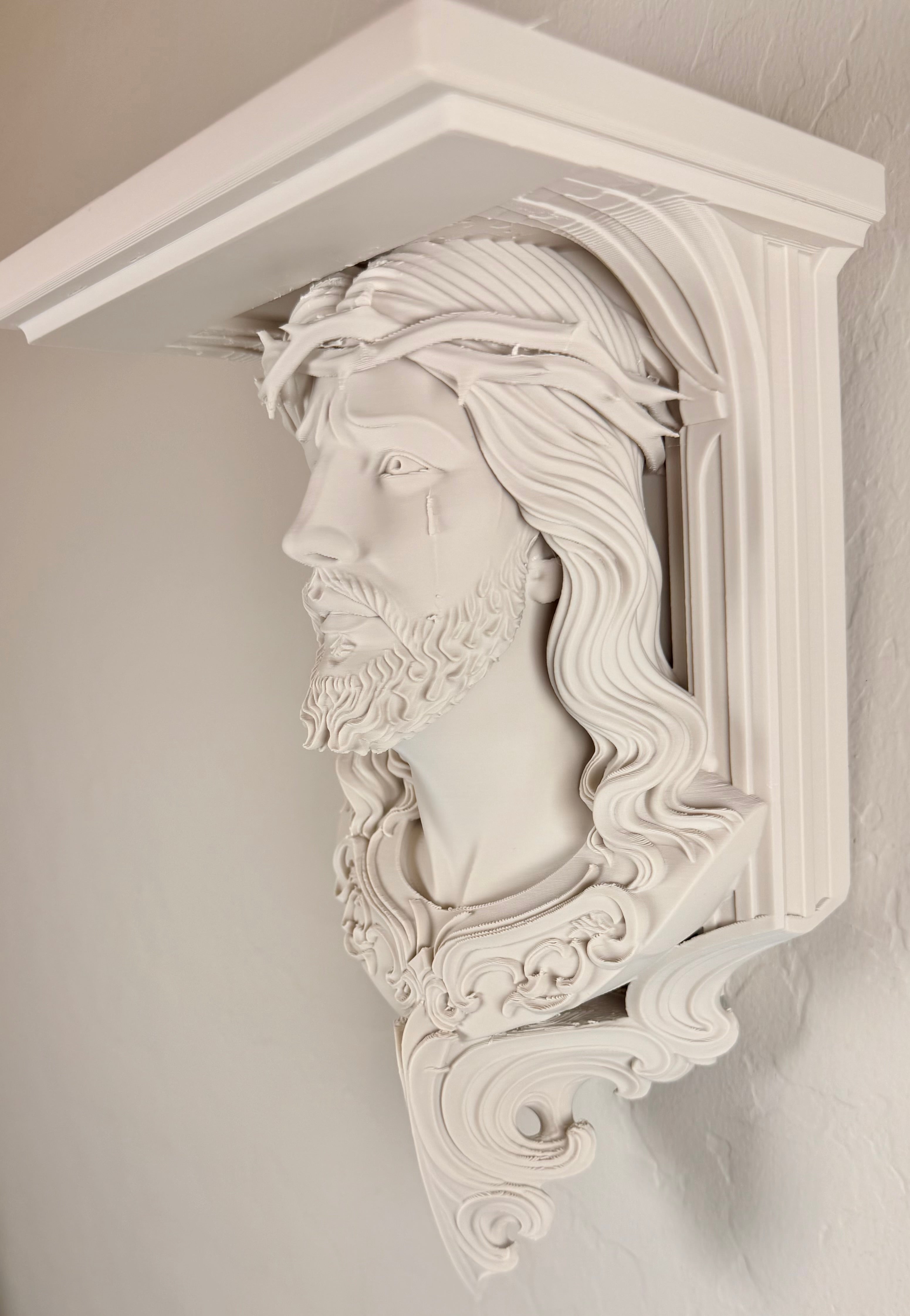 Religious Jesus Christ Portrait Like 6x5 Top Floating Wall Shelf