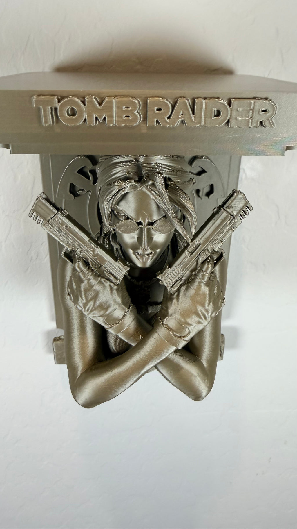 Tomb Raider Lara Croft Like – 3D Printed 5x5 Top Floating Wall Shelf
