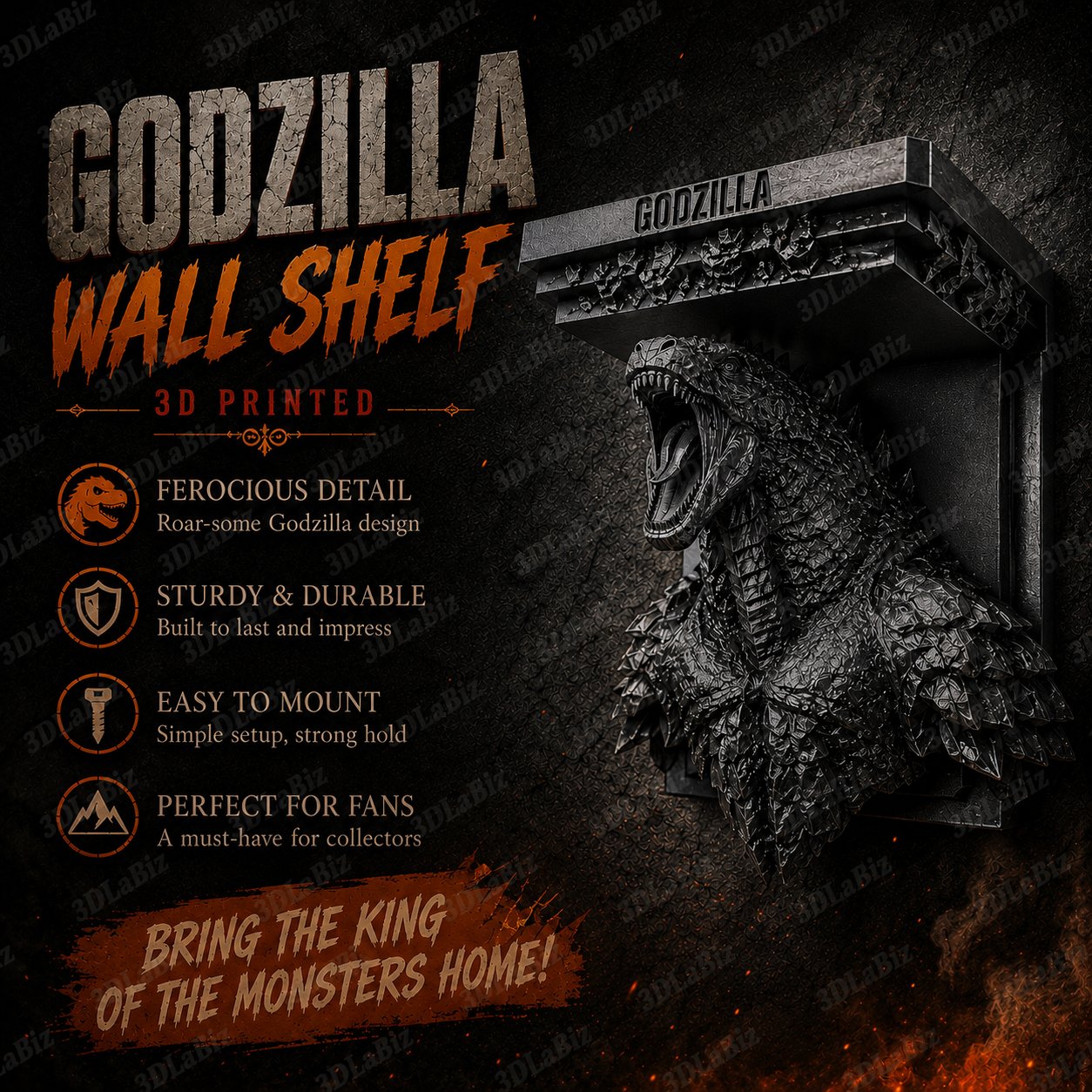 Godzilla vs Kong Like Floating Wall Shelf Collectible Decor - Multiple Colors