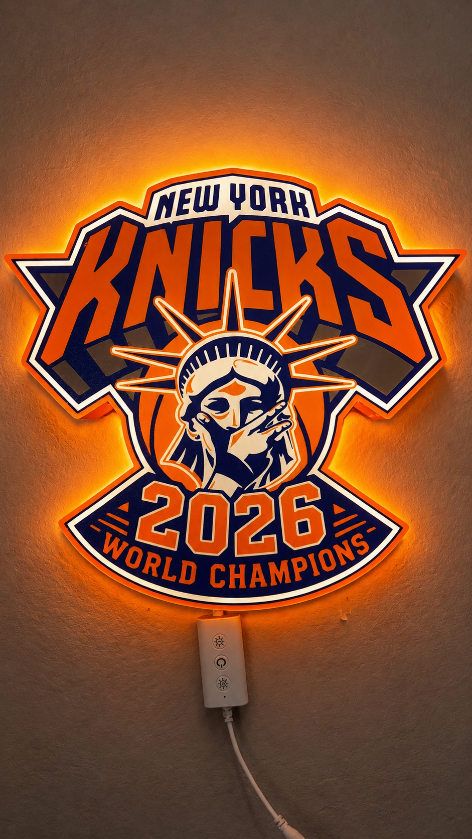 New York Knicks 2026 NBA Champions 12x11 Hang or Stand LED Light Box w Remote