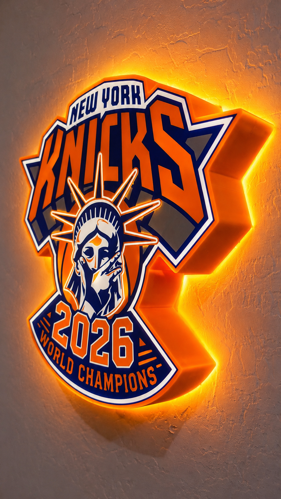 New York Knicks 2026 NBA Champions 12x11 Hang or Stand LED Light Box w Remote