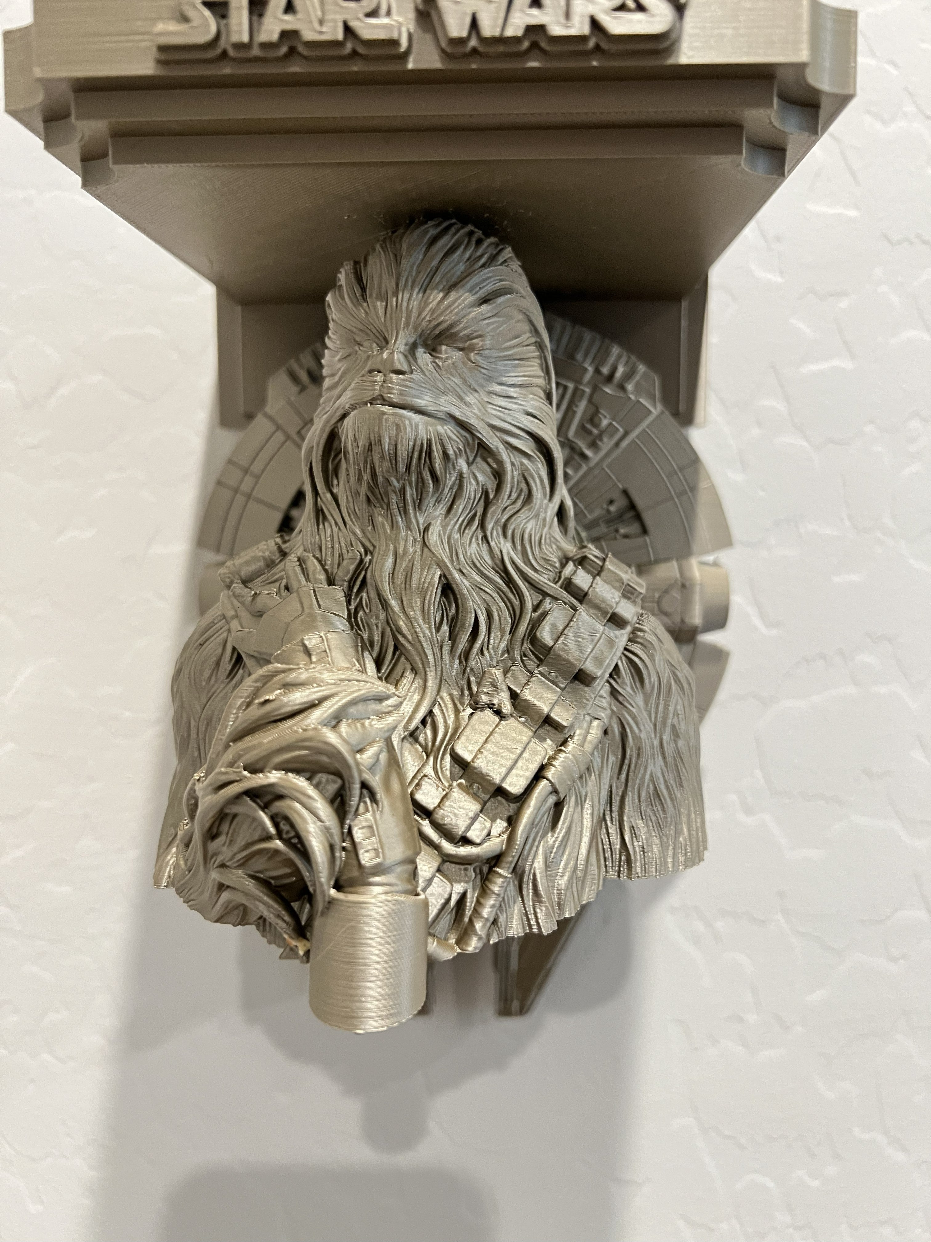 Star Wars - Chewbacca Millennium Falcon Like Floating Wall Shelf Decor Collectible - Multiple Colors