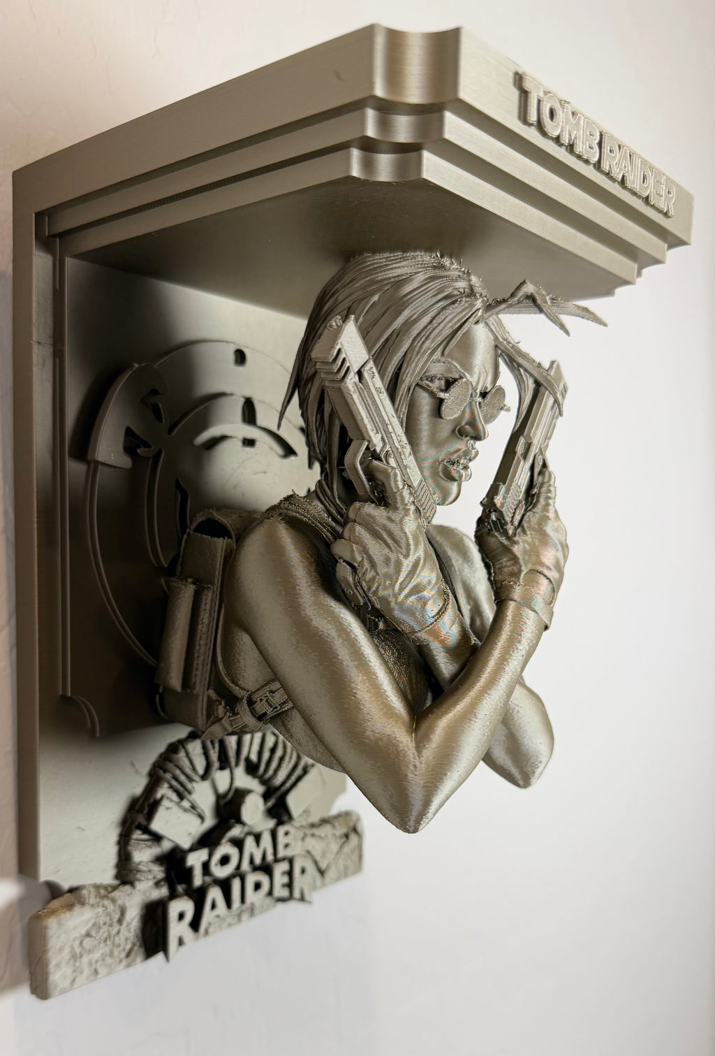 Tomb Raider Lara Croft Like – 3D Printed 5x5 Top Floating Wall Shelf