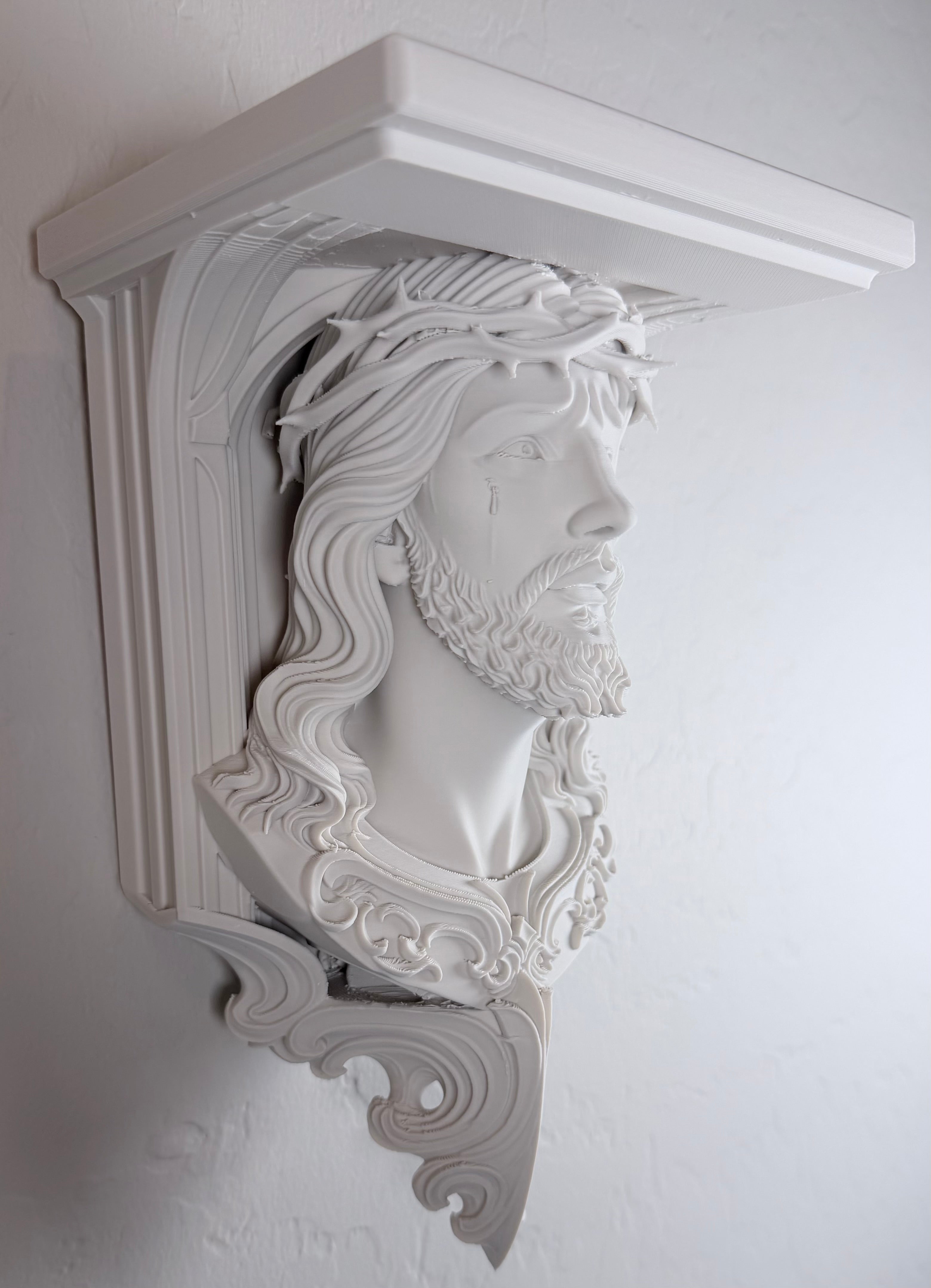Religious Jesus Christ Portrait Like 6x5 Top Floating Wall Shelf