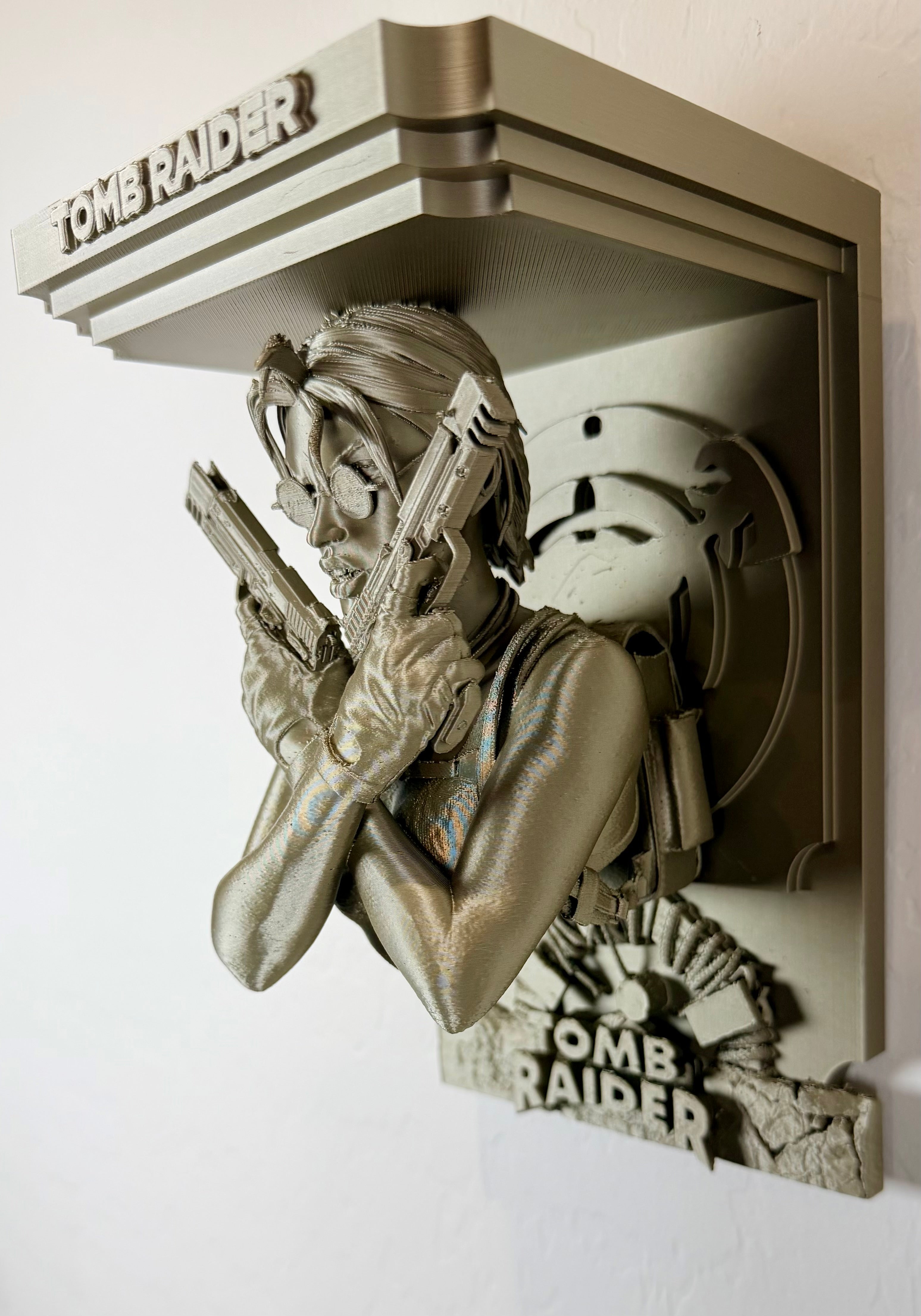 Tomb Raider Lara Croft Like – 3D Printed 5x5 Top Floating Wall Shelf