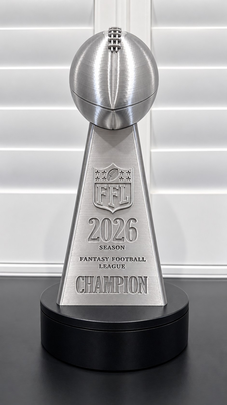 12-Inch Customizable Fantasy Football Championship Trophy – Silver or Gold