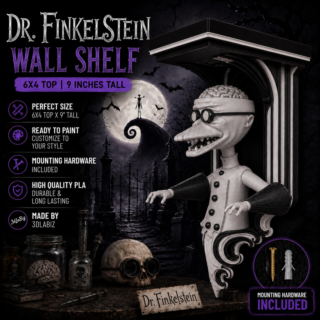 Horror Nightmare Before Christmas Dr Finkelstein 6x5 Top Wall Shelf Collectible