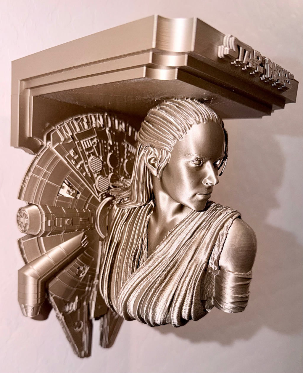 Star Wars - Rey Millenium Falcon Like Floating Wall Shelf Decor Collectible