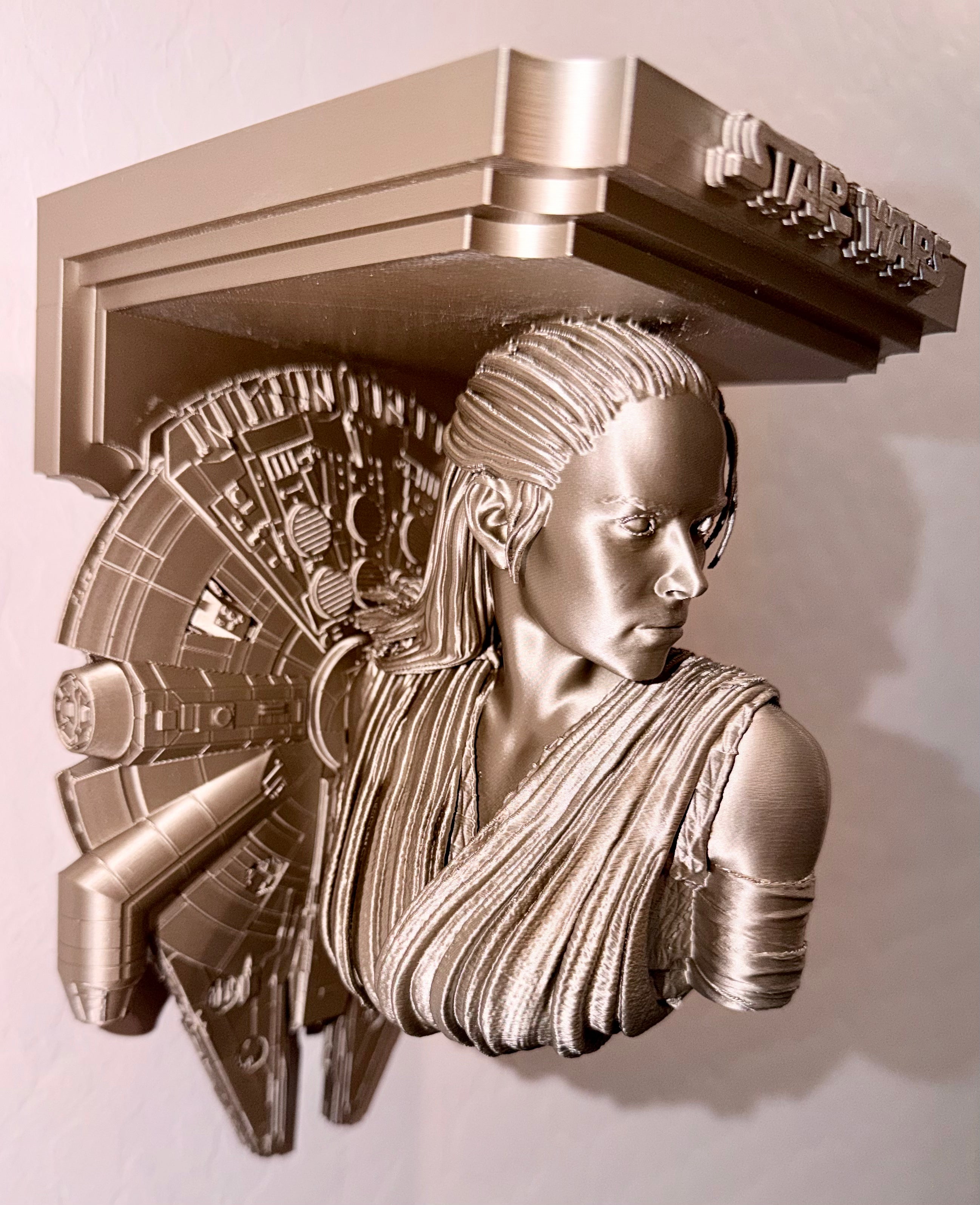 Star Wars - Rey Millenium Falcon Like Floating Wall Shelf Decor Collectible