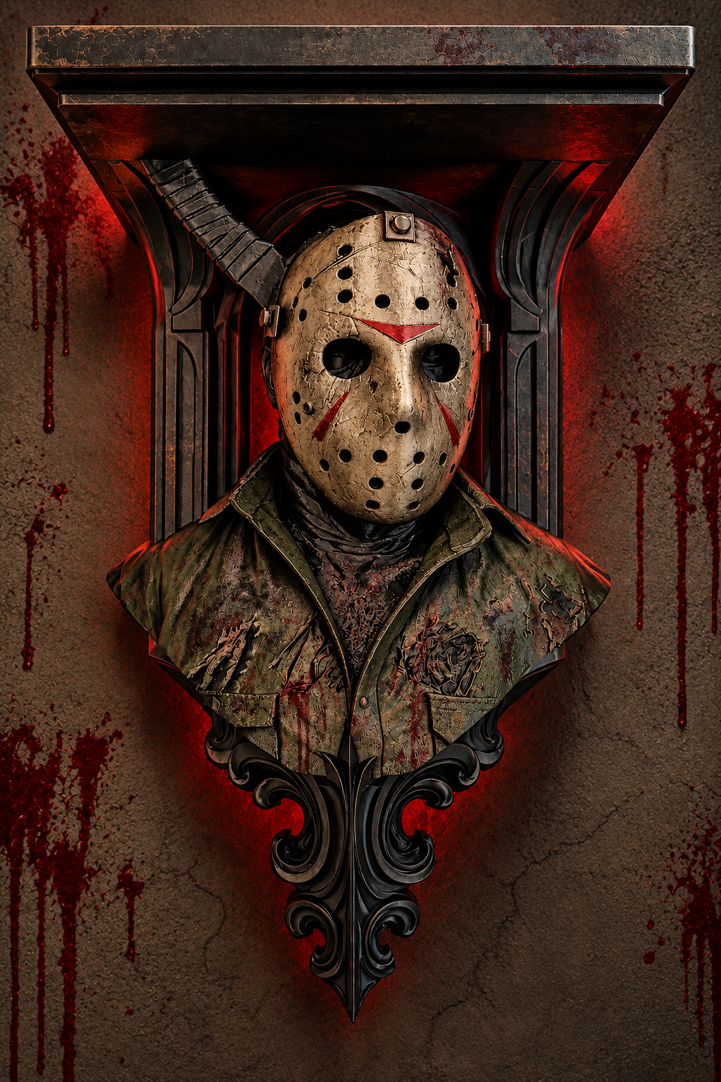 Horror 4 Piece Killer Bundle Jason, Freddy, Ghost, Mike 6x5x9 Wall Shelf Collectible