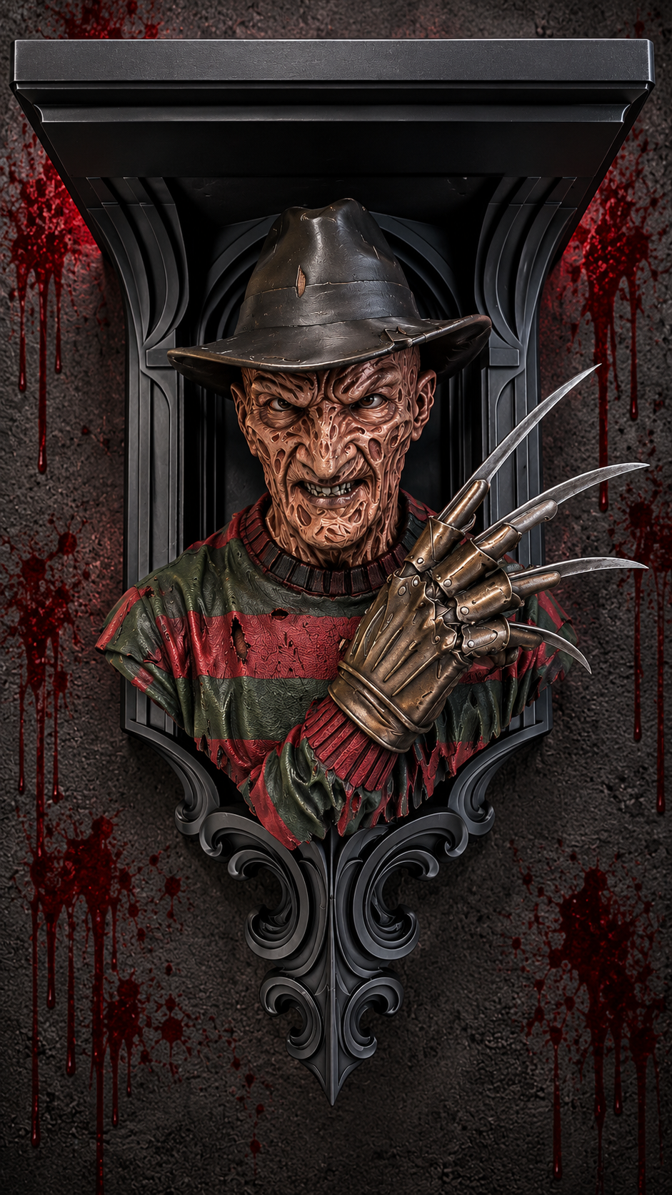 Horror 4 Piece Killer Bundle Jason, Freddy, Ghost, Mike 6x5x9 Wall Shelf Collectible
