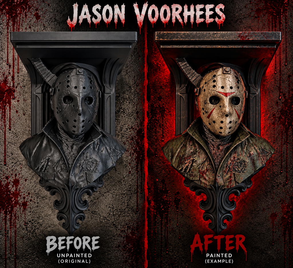 Horror 4 Piece Killer Bundle Jason, Freddy, Ghost, Mike 6x5x9 Wall Shelf Collectible