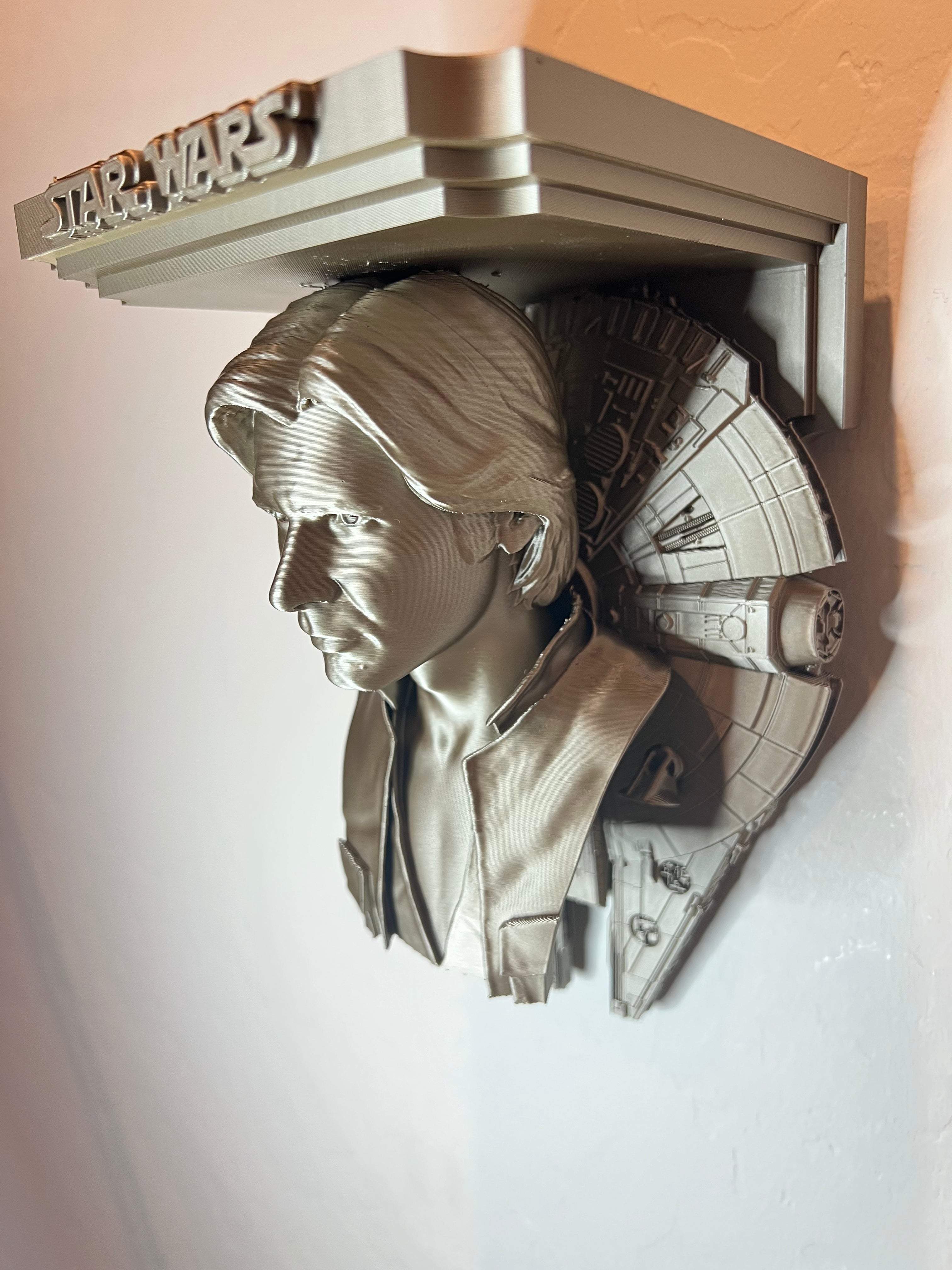 Star Wars - Han Solo Millennium Falcon Like Floating Wall Shelf Decor Collectible - Multiple Colors