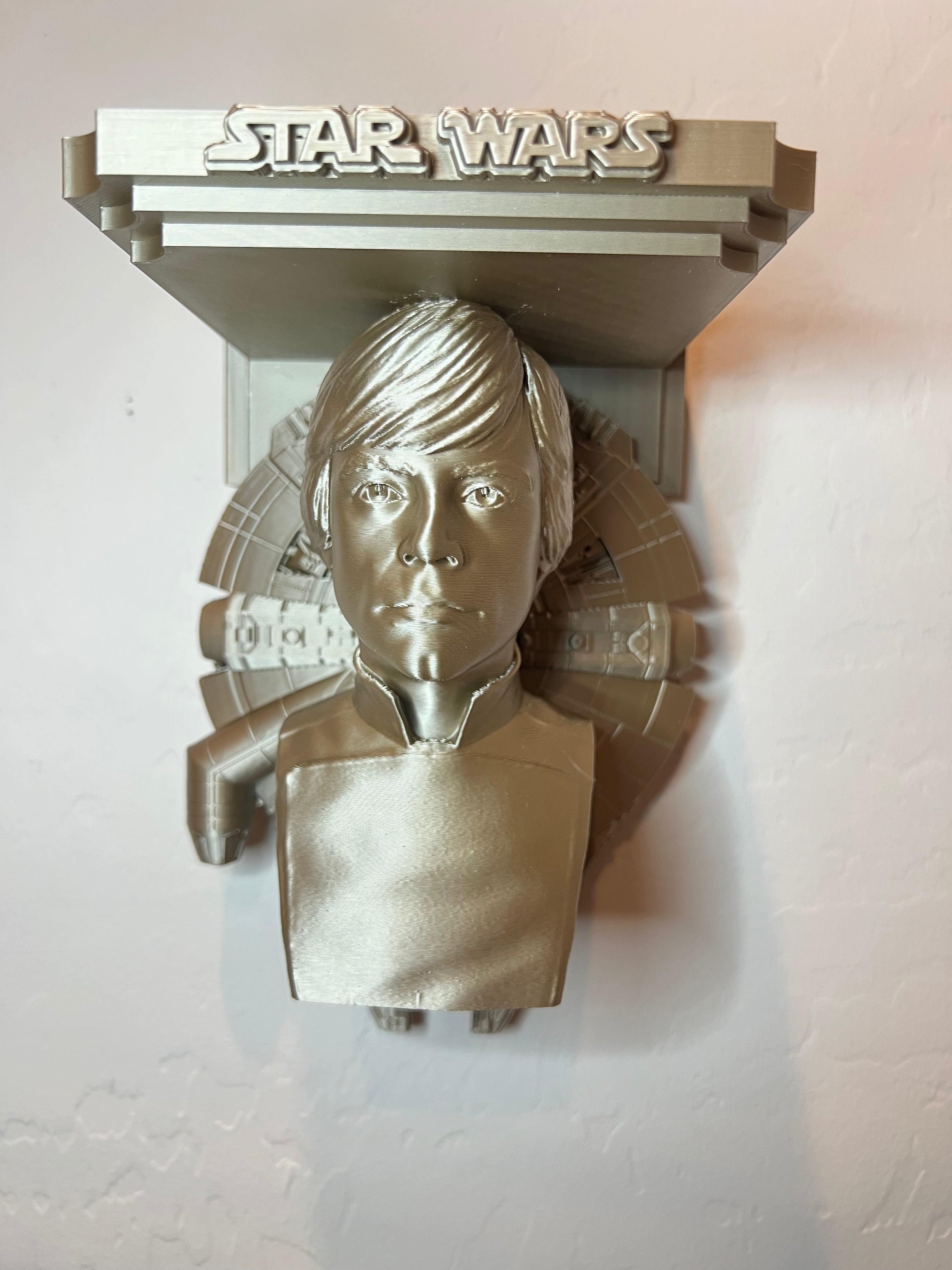 Star Wars - Luke Skywalker Millennium Falcon Like Floating Wall Shelf Decor Collectible - Multiple Colors