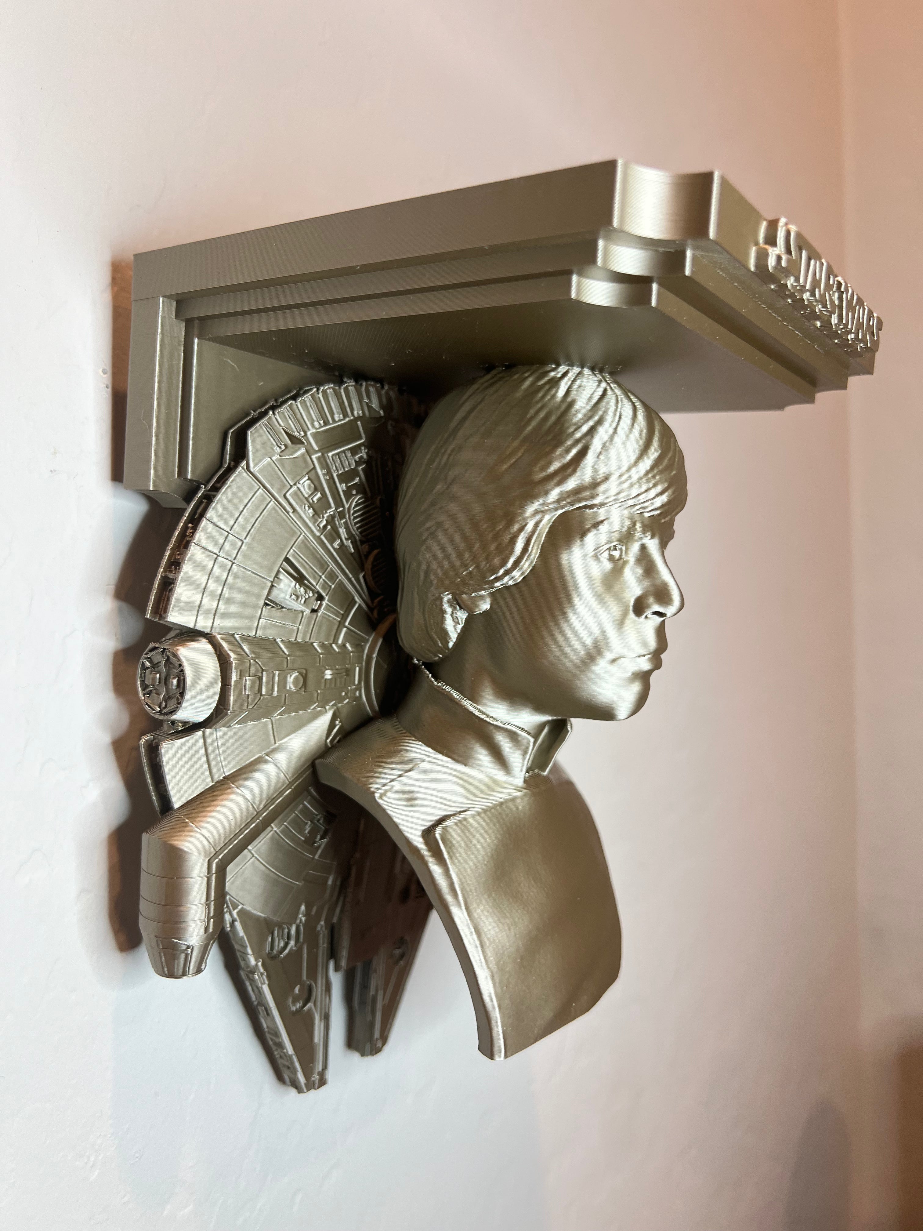 Star Wars - Luke Skywalker Millennium Falcon Like Floating Wall Shelf Decor Collectible - Multiple Colors
