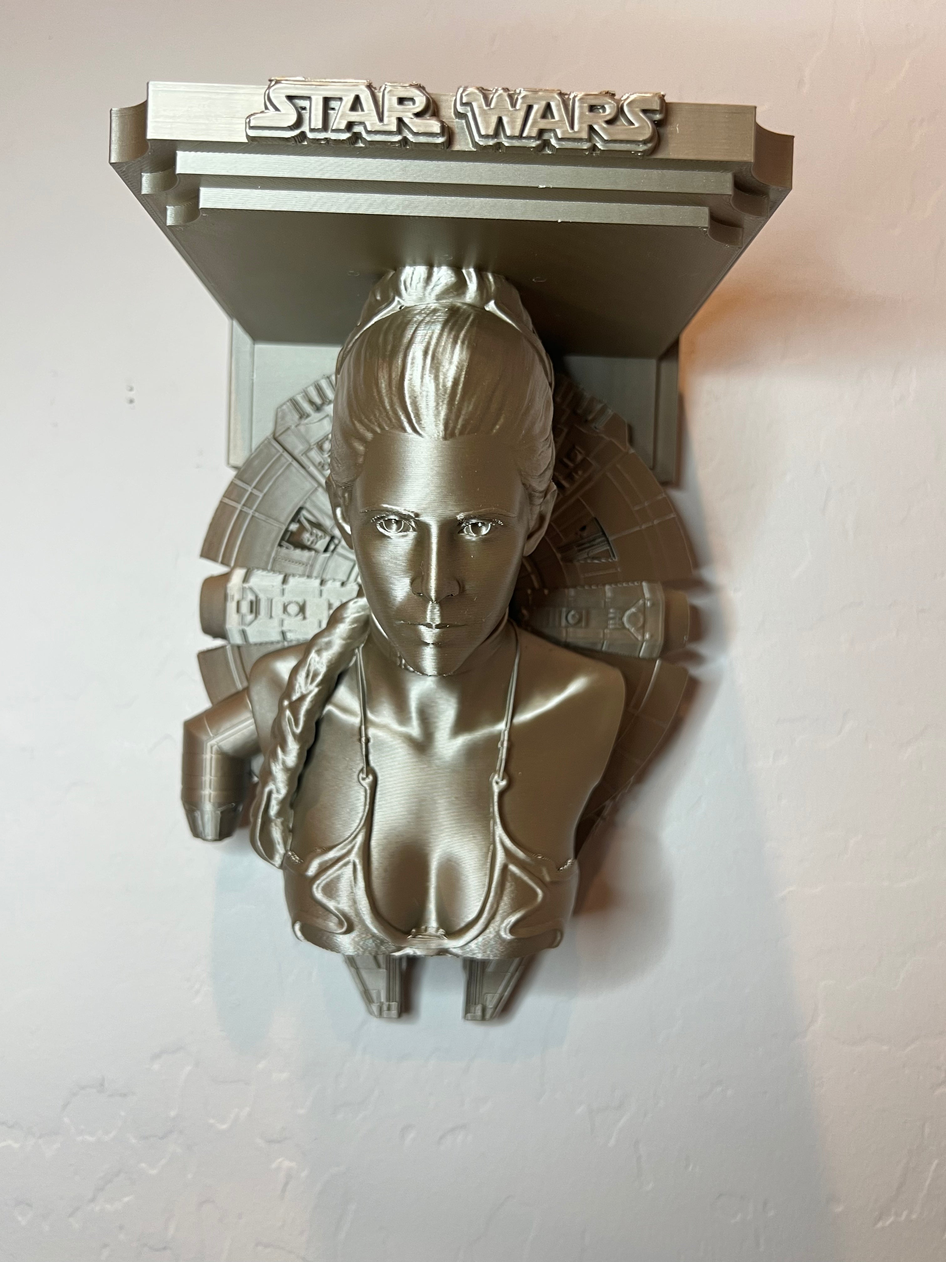 Star Wars - Princess Leia Millennium Falcon Like Floating Wall Shelf Decor Collectible - Multiple Colors