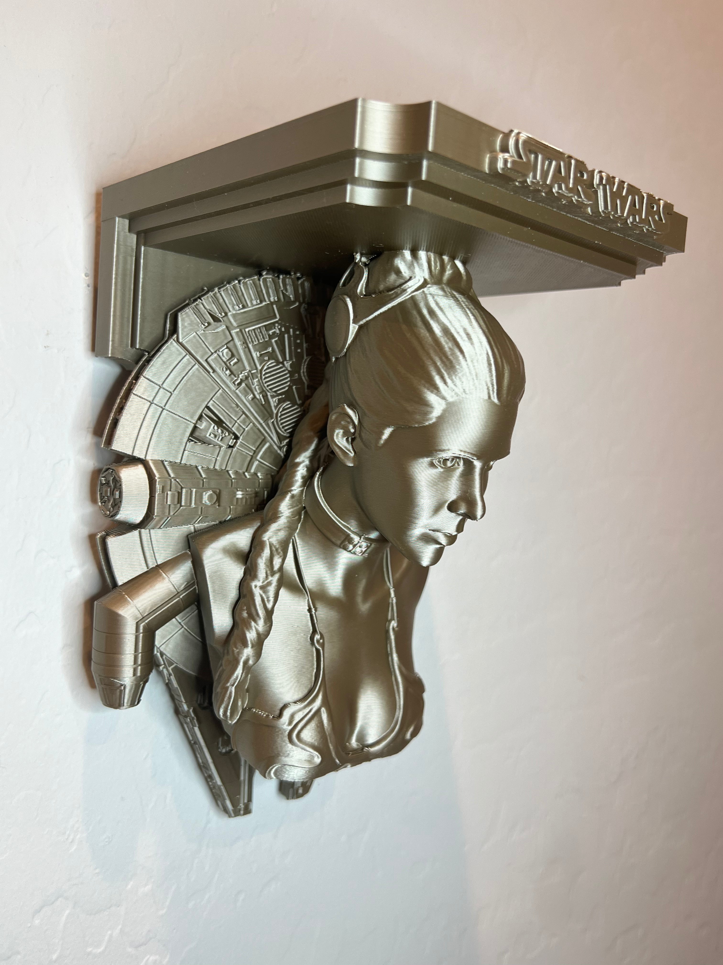 Star Wars - Princess Leia Millennium Falcon Like Floating Wall Shelf Decor Collectible - Multiple Colors