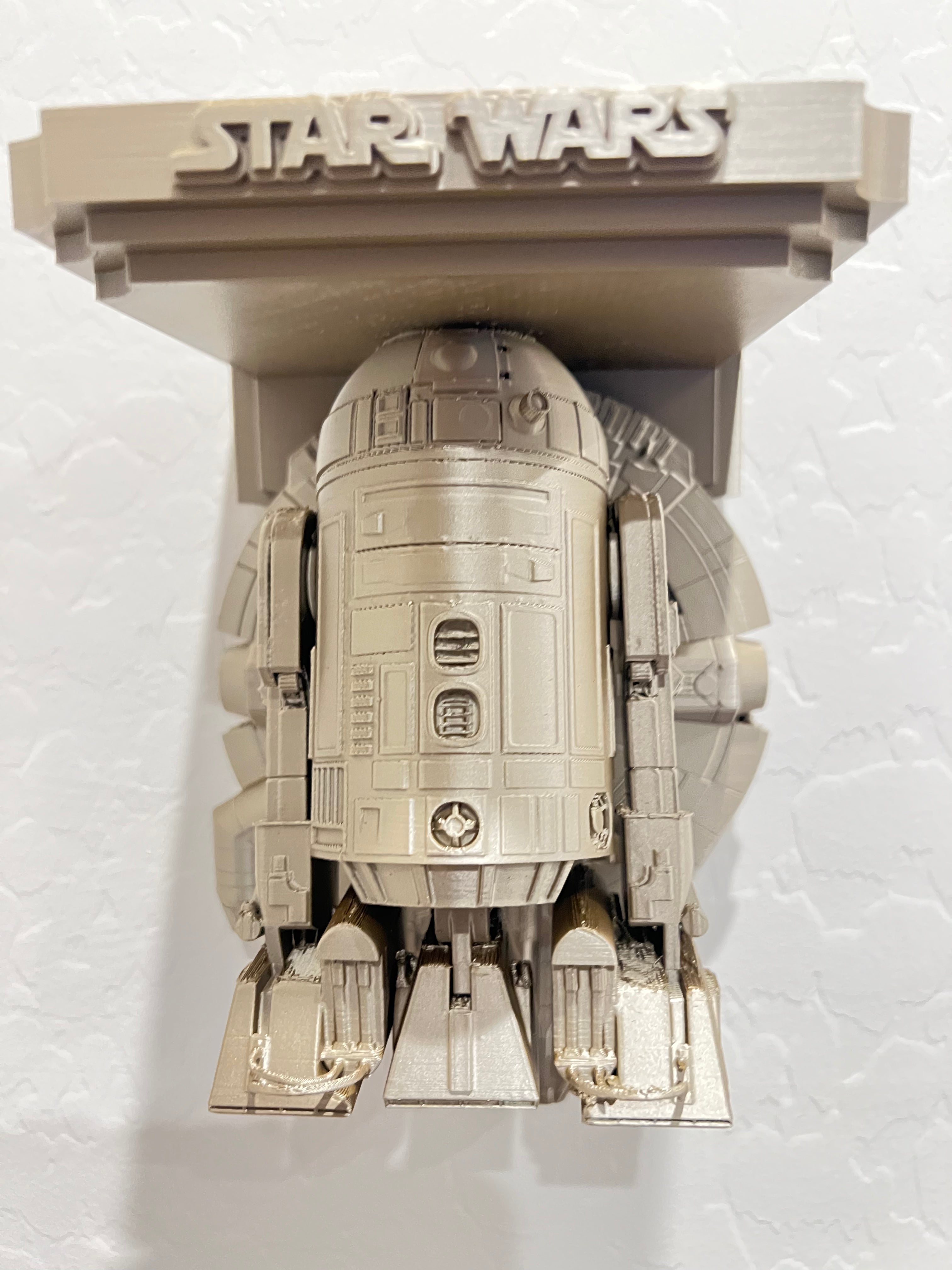 Star Wars - R2D2 Millennium Falcon Like Floating Wall Shelf Decor Collectible - Multiple Colors