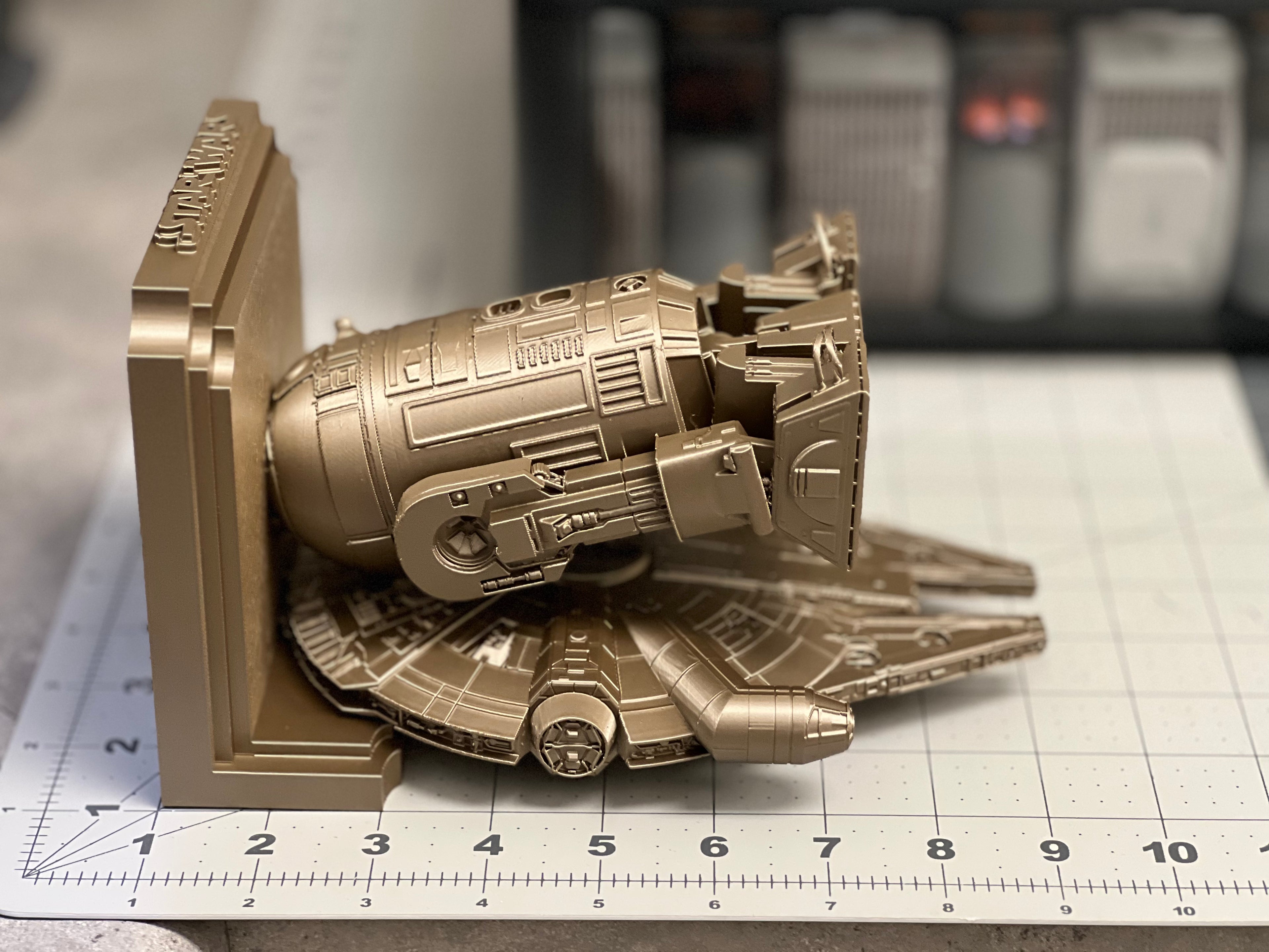 Star Wars - R2D2 Millennium Falcon Like Floating Wall Shelf Decor Collectible - Multiple Colors