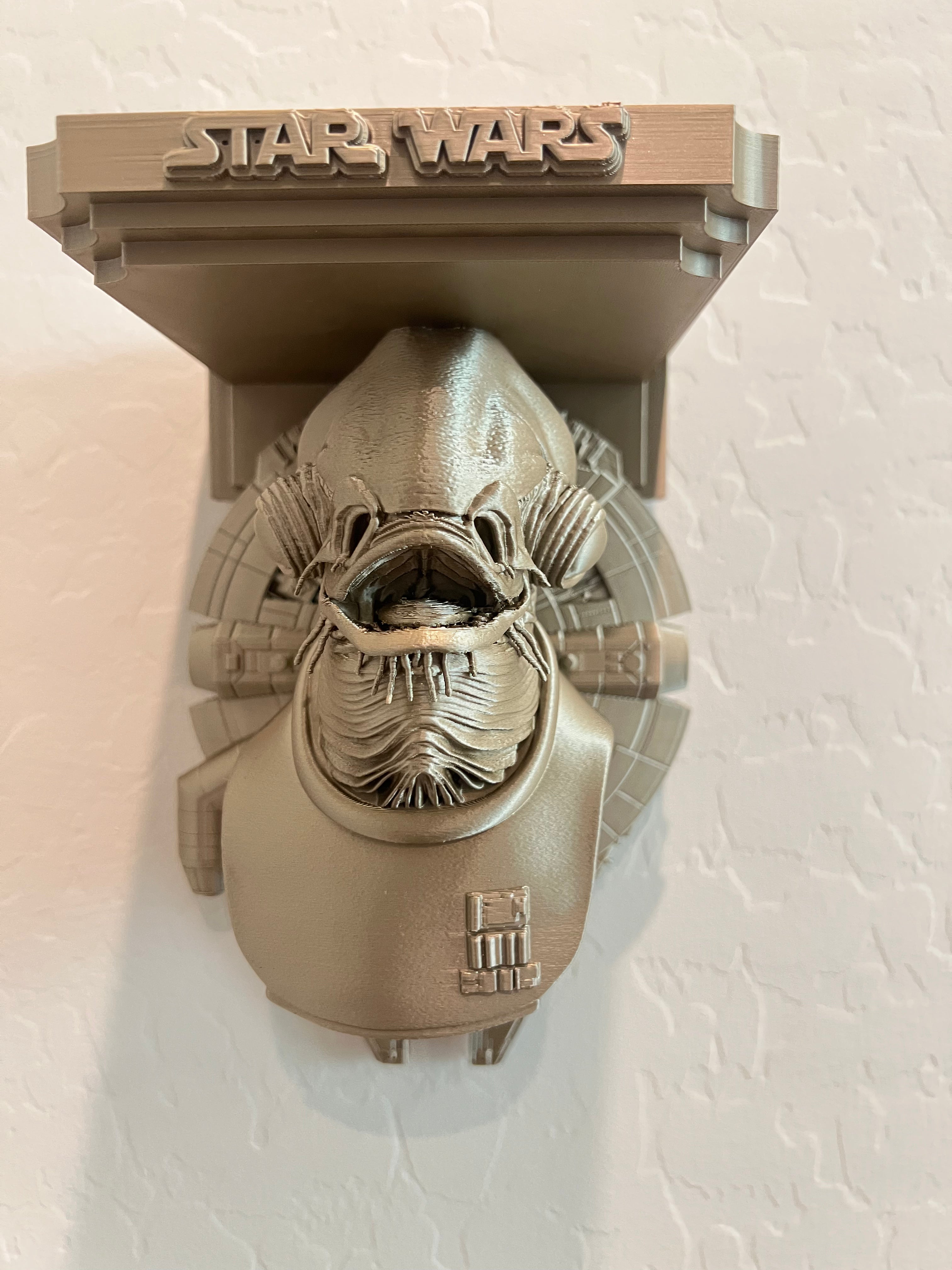 Star Wars - Admiral Ackbar Millennium Falcon Like Floating Wall Shelf Decor Collectible