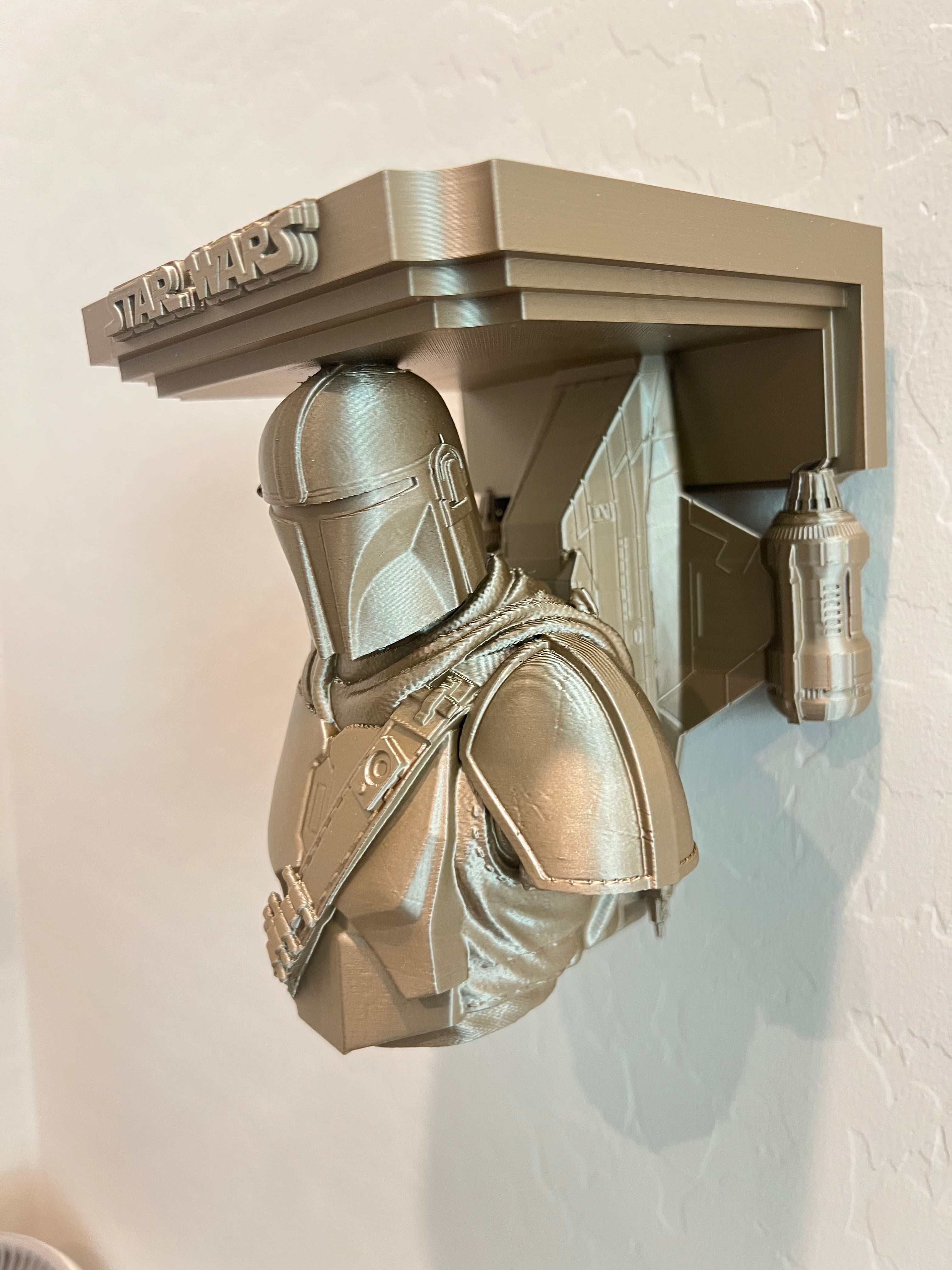 Star Wars - Mandalorian Razor Crest Like Floating Wall Shelf Decor Collectible - Multiple Colors
