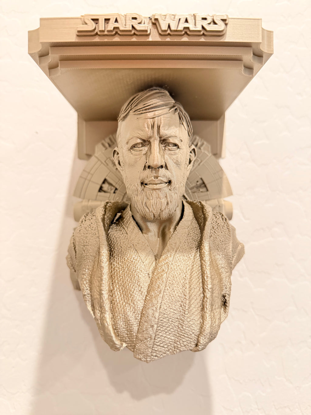 Star Wars - Old Obi-Wan Kenobi Millennium Falcon Like Floating Wall Shelf Decor Collectible