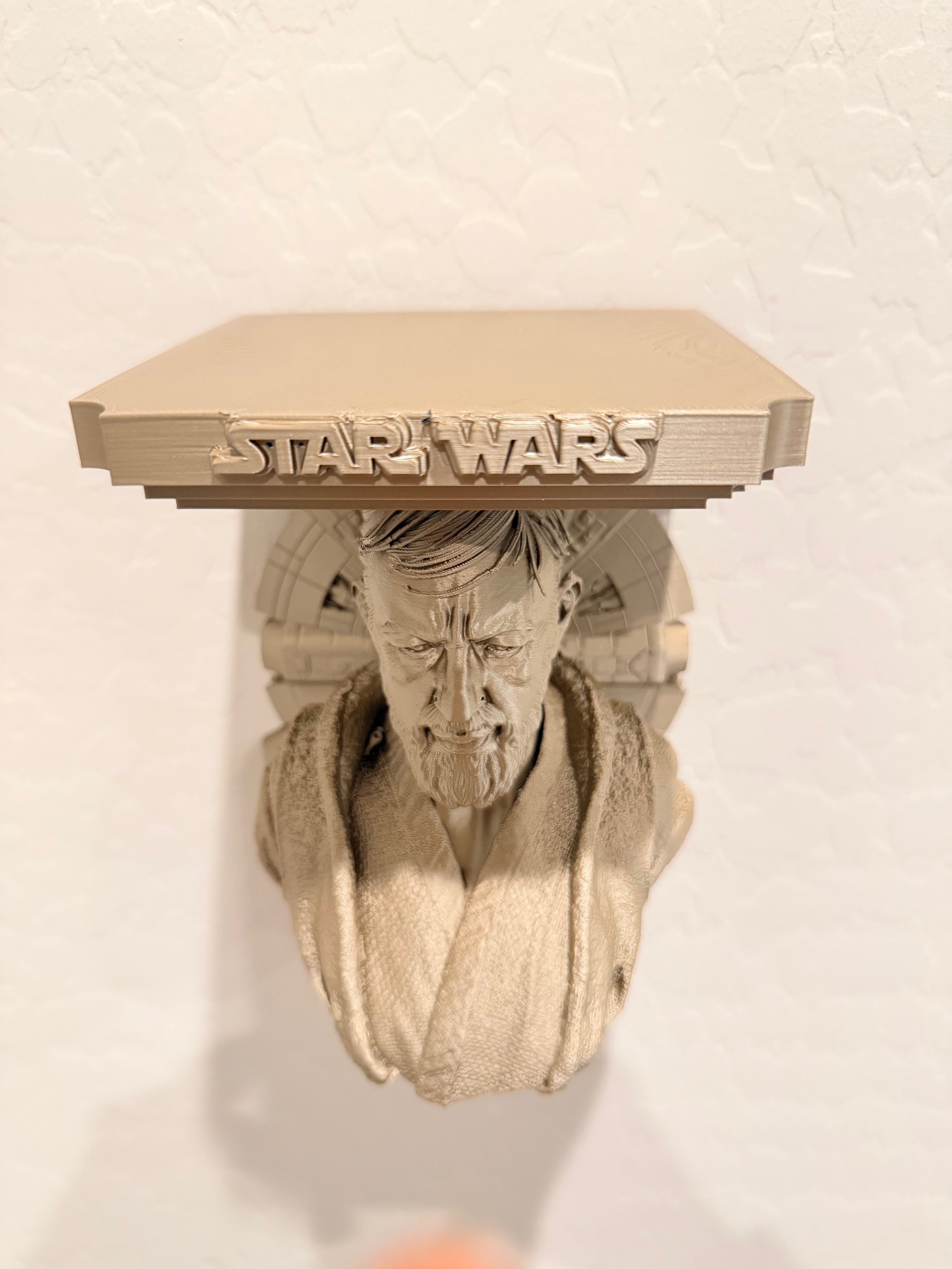 Star Wars - Old Obi-Wan Kenobi Millennium Falcon Like Floating Wall Shelf Decor Collectible