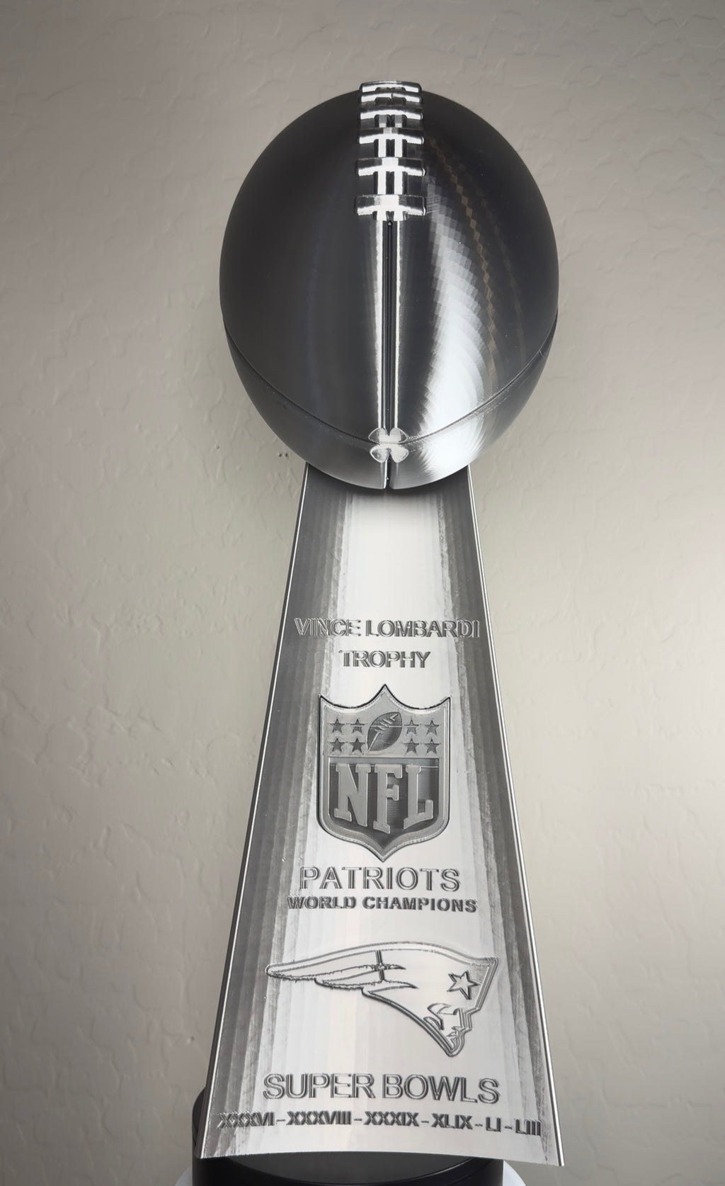 Custom 20 inch Lombardi Trophy New England Patriots - ALL Superbowls