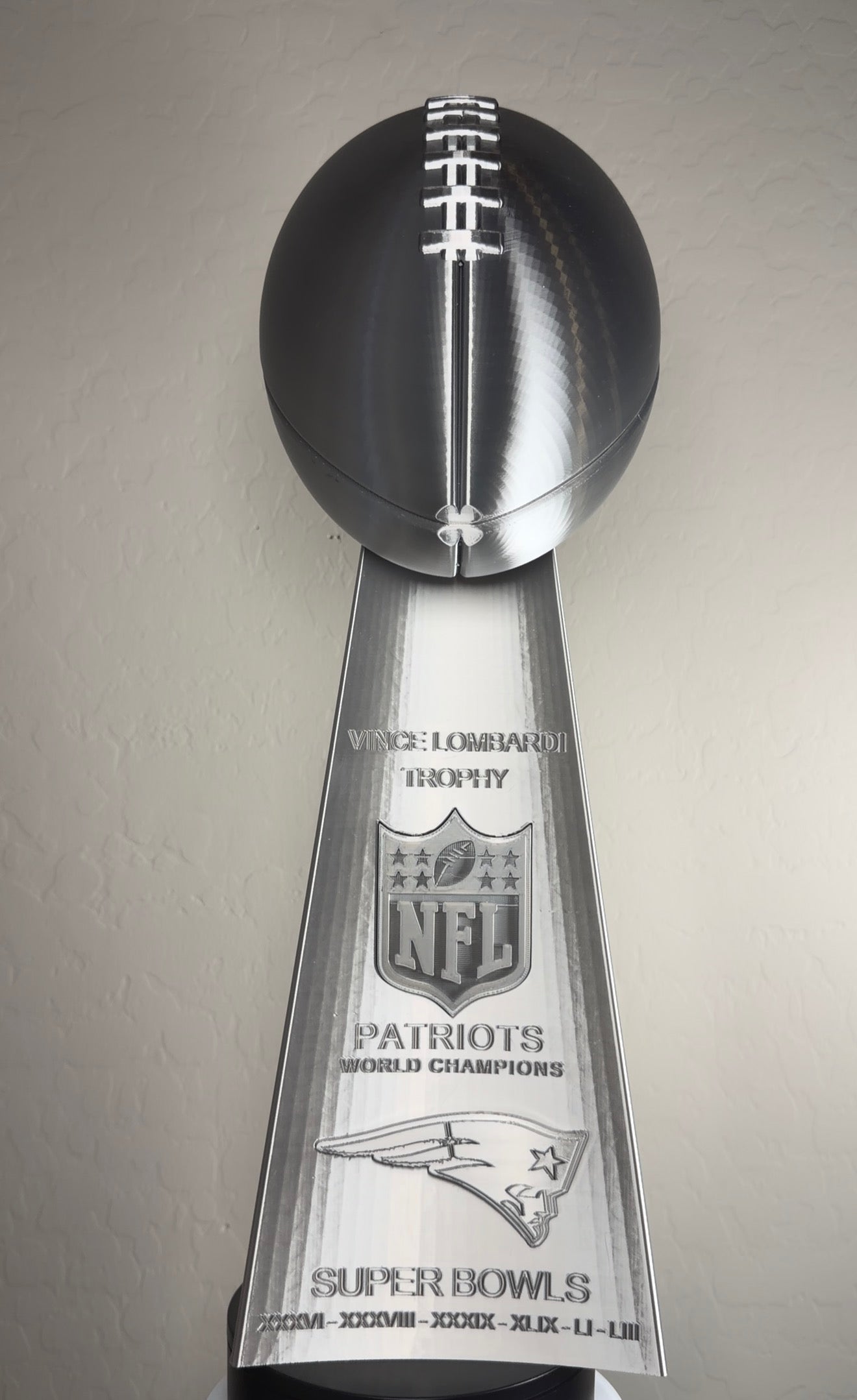 Custom 20 inch Lombardi Trophy New England Patriots - ALL Superbowls