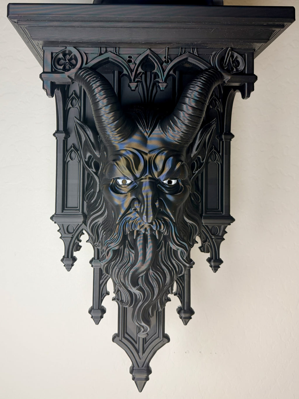 Horror Mythical Krampus 12" 8x6 Top Floating LED Capable Wall Shelf Collectible