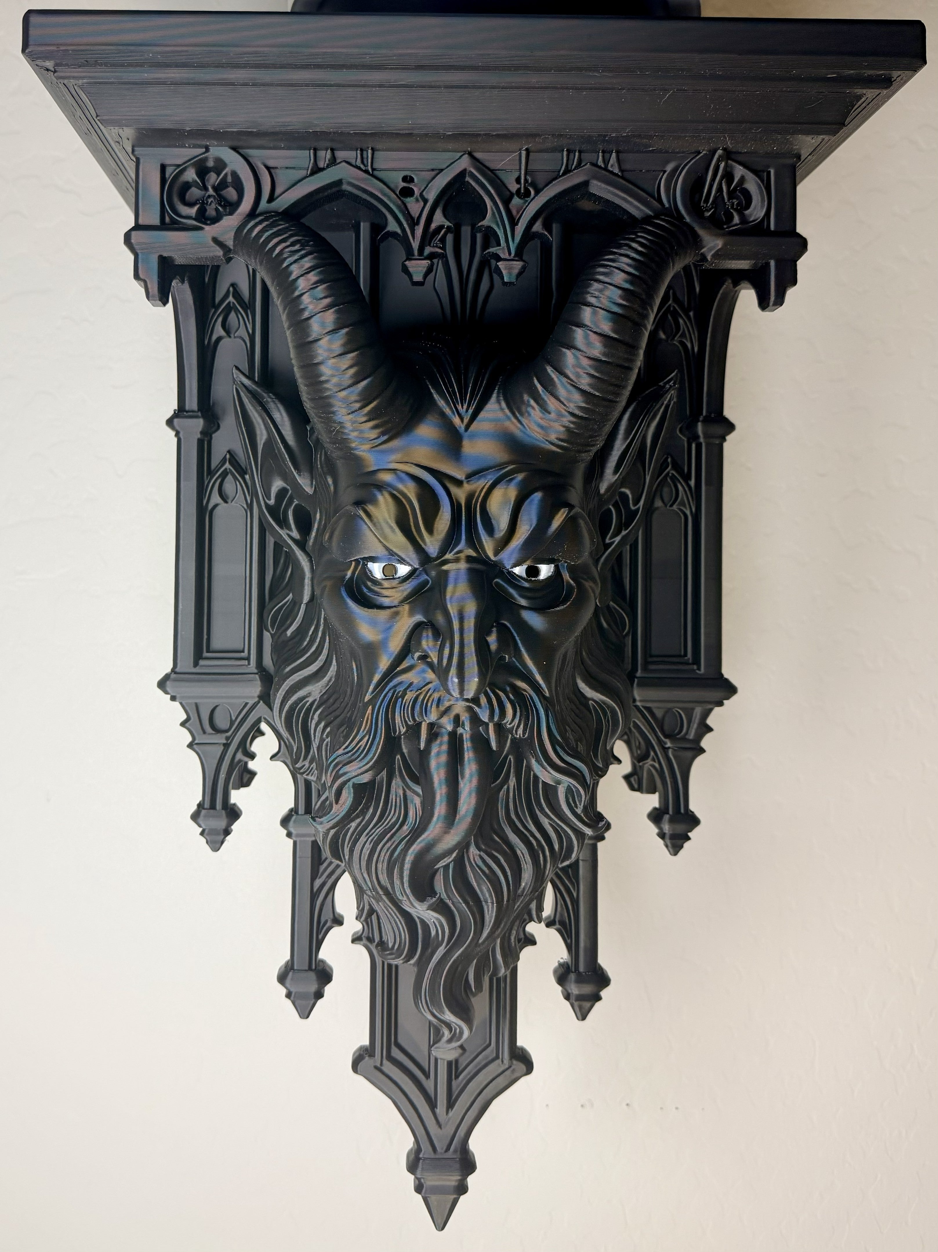 Horror Mythical Krampus 12" 8x6 Top Floating LED Capable Wall Shelf Collectible