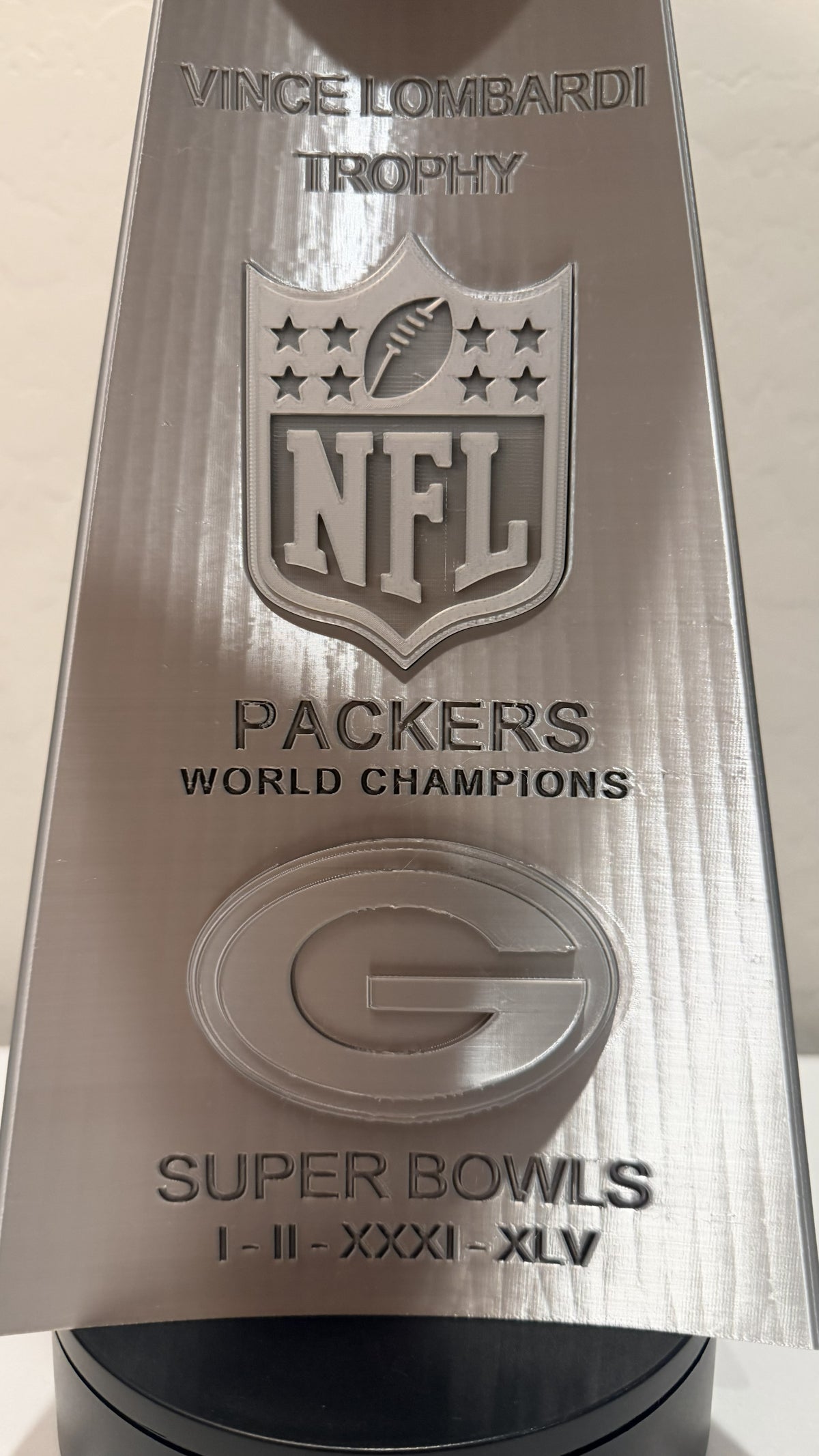 Packers championship trophy base detail