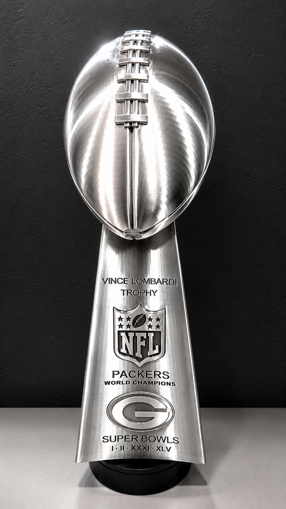 Packers football championship trophy front view