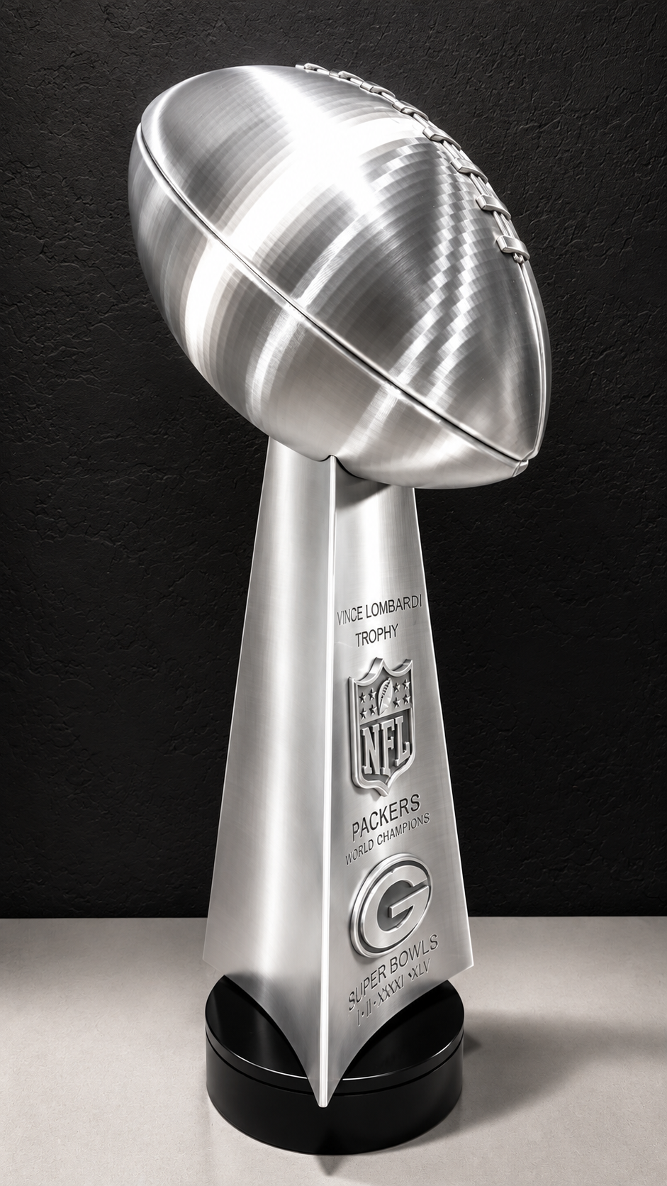 Green Bay Packers championship trophy side view