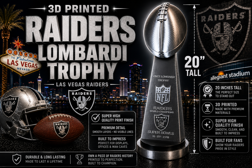 Custom 20 inch Lombardi Trophy Las Vegas Raiders - ALL Superbowls