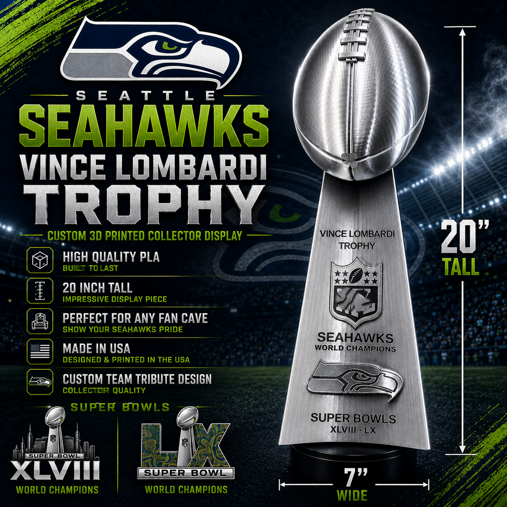 Seattle Seahawks 20 inch 3D printed championship trophy