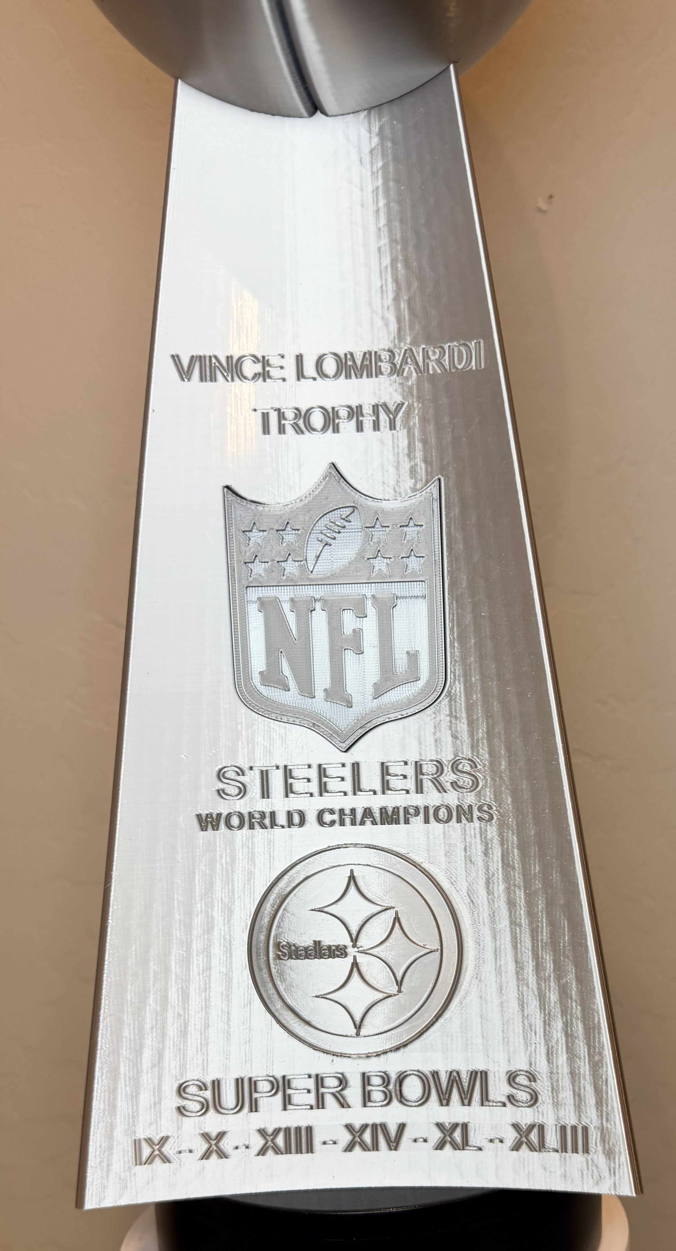 Custom 20 inch Lombardi Trophy Pittsburgh Steelers - ALL Superbowls